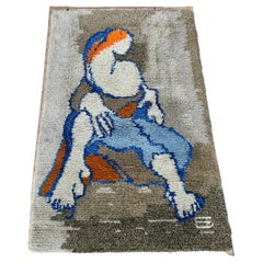 Most unusual Modernist / Abstract FIGURAL  Rug / wall hanging