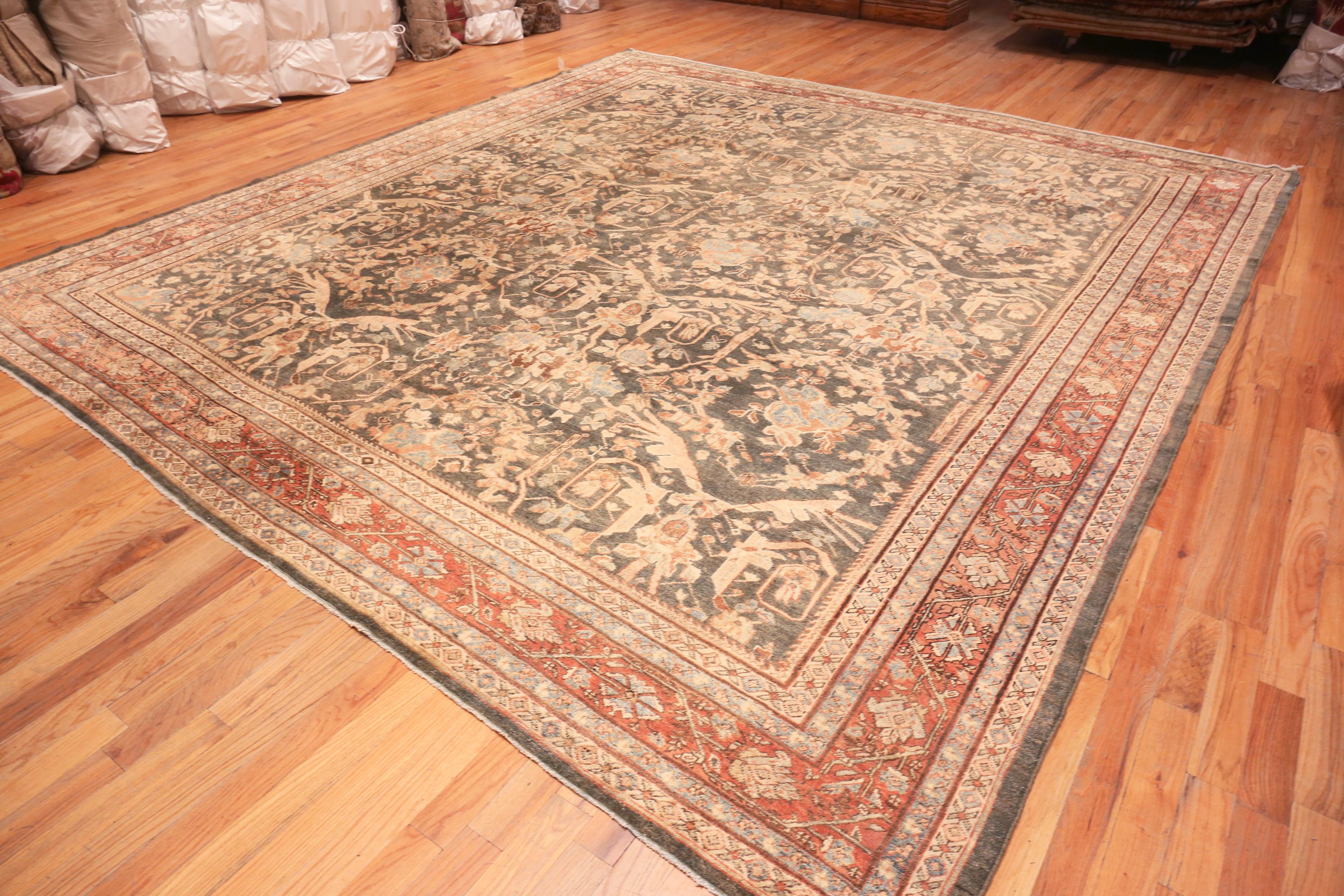 Breathtaking Mostofi Design Antique Persian Sultanabad Rug, country of Origin/Rug type: Persian rug, Circa date: 1900. Size: 12 ft 5 in x 14 ft (3.78 m x 4.27 m)
 
