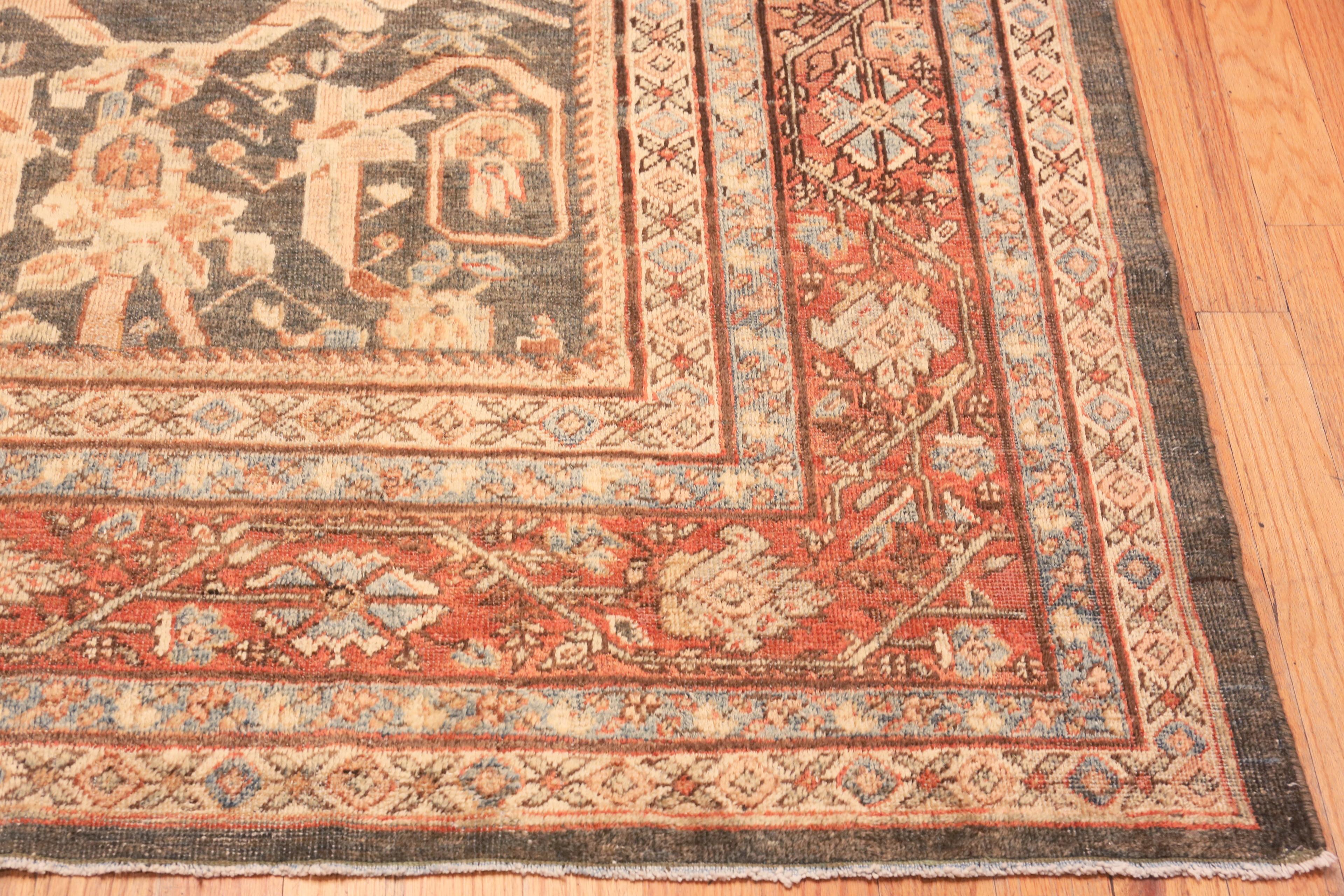 Wool Mostofi Design Antique Persian Sultanabad Rug. 12 ft 5 in x 14 ft For Sale