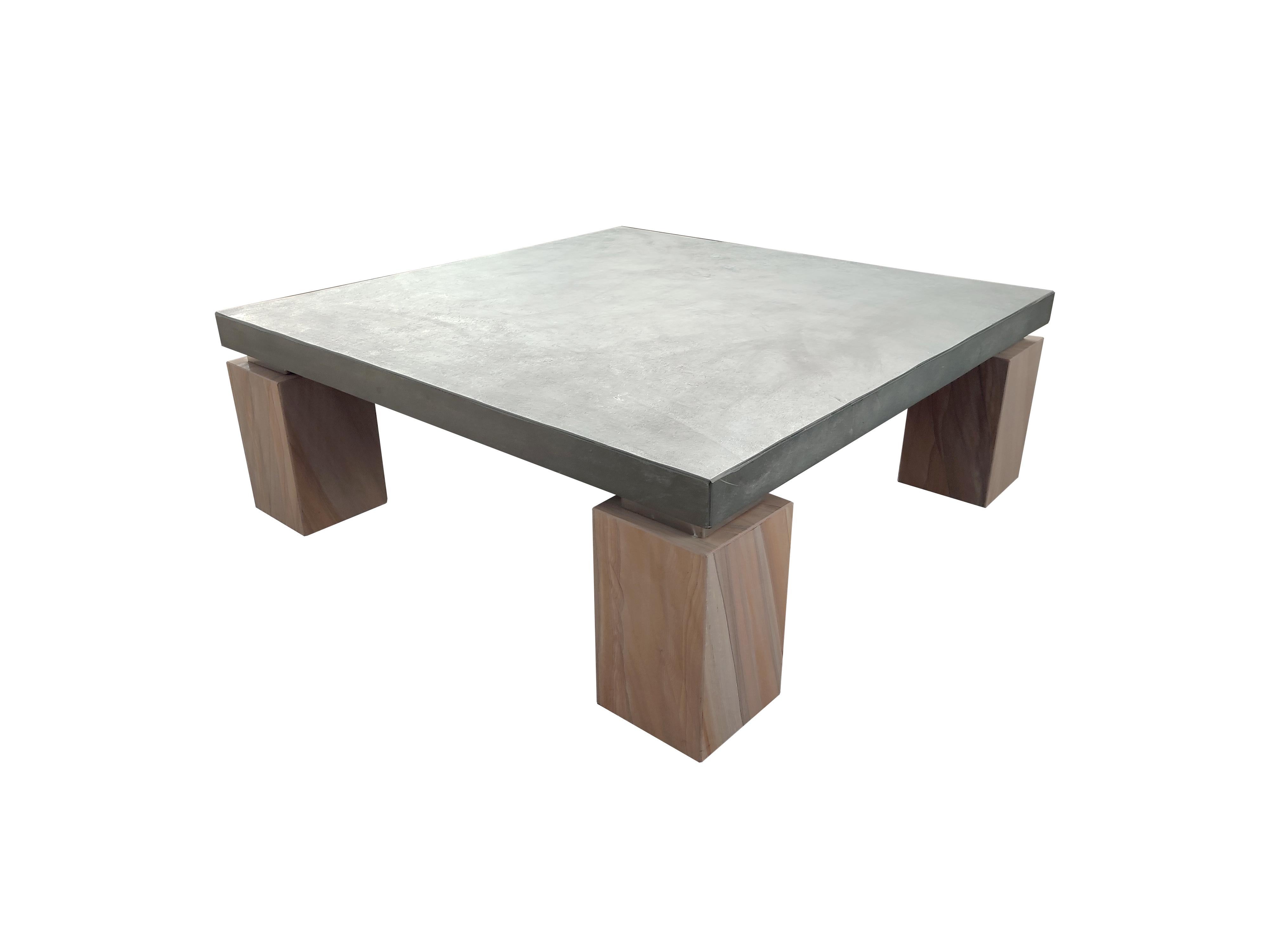 Contemporary MOTALA Black Slate, Steel & Sandstone Marble Table Modern Design In Stock Spain For Sale