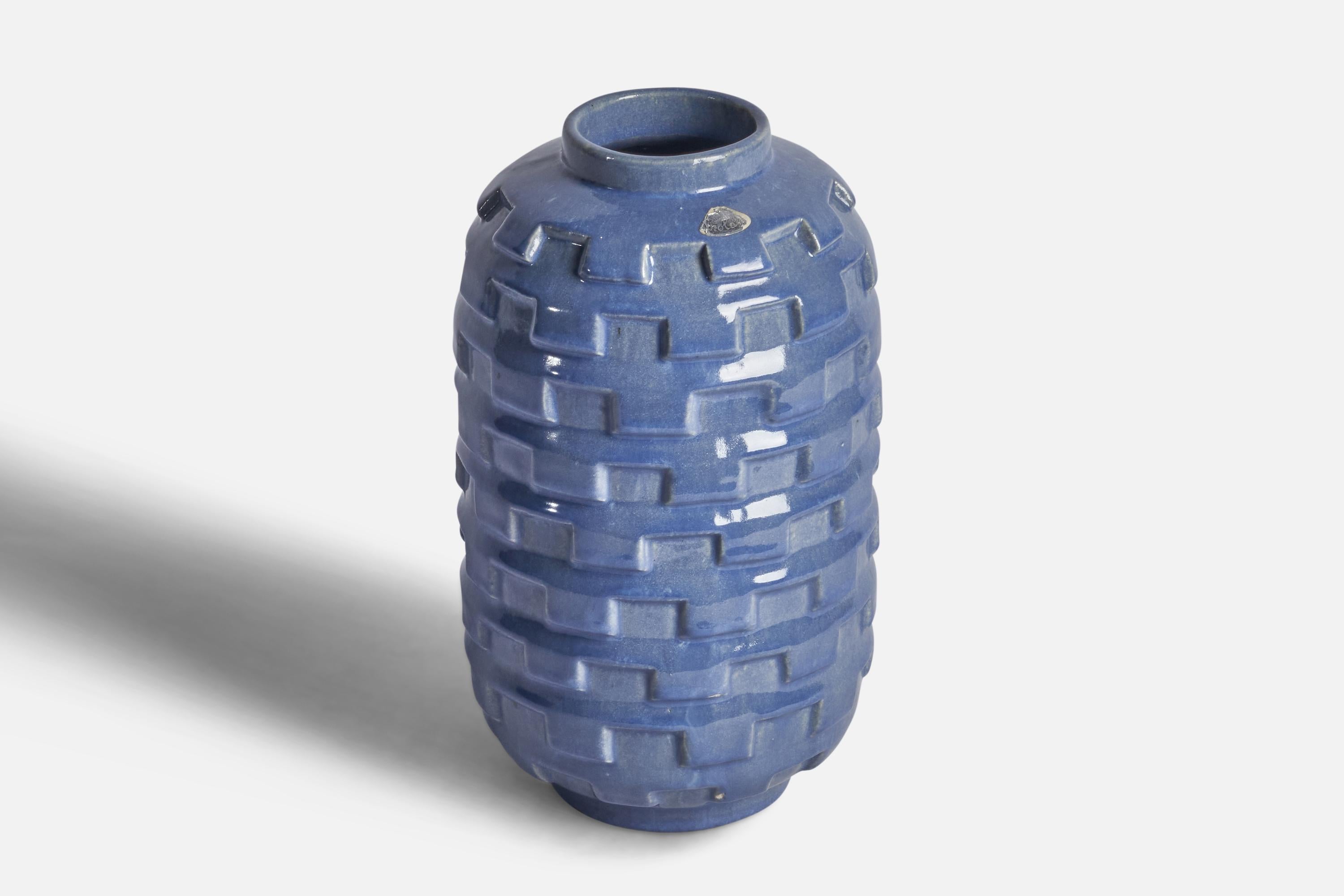 Metà XX secolo Motala Lervarufabrik, Vaso, Terracotta, Svezia, anni '30 in vendita