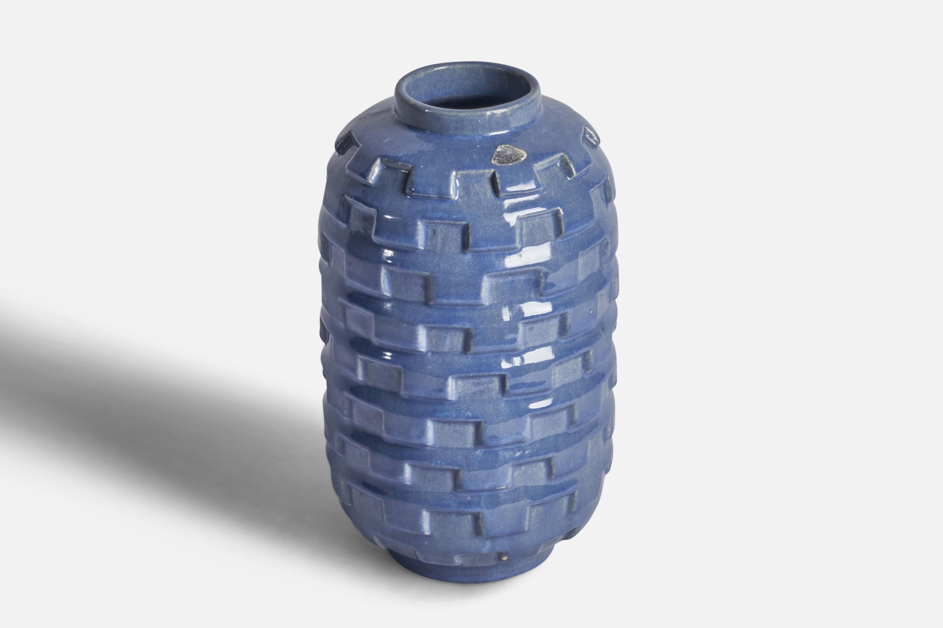 Mid-20th Century Motala Lervarufabrik, Vase, Earthenware, Sweden, 1930s For Sale