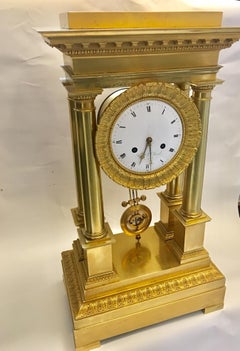 Mid 19th Century Motel de Choiseul a Paris Portico Ormolu Decorative Clock