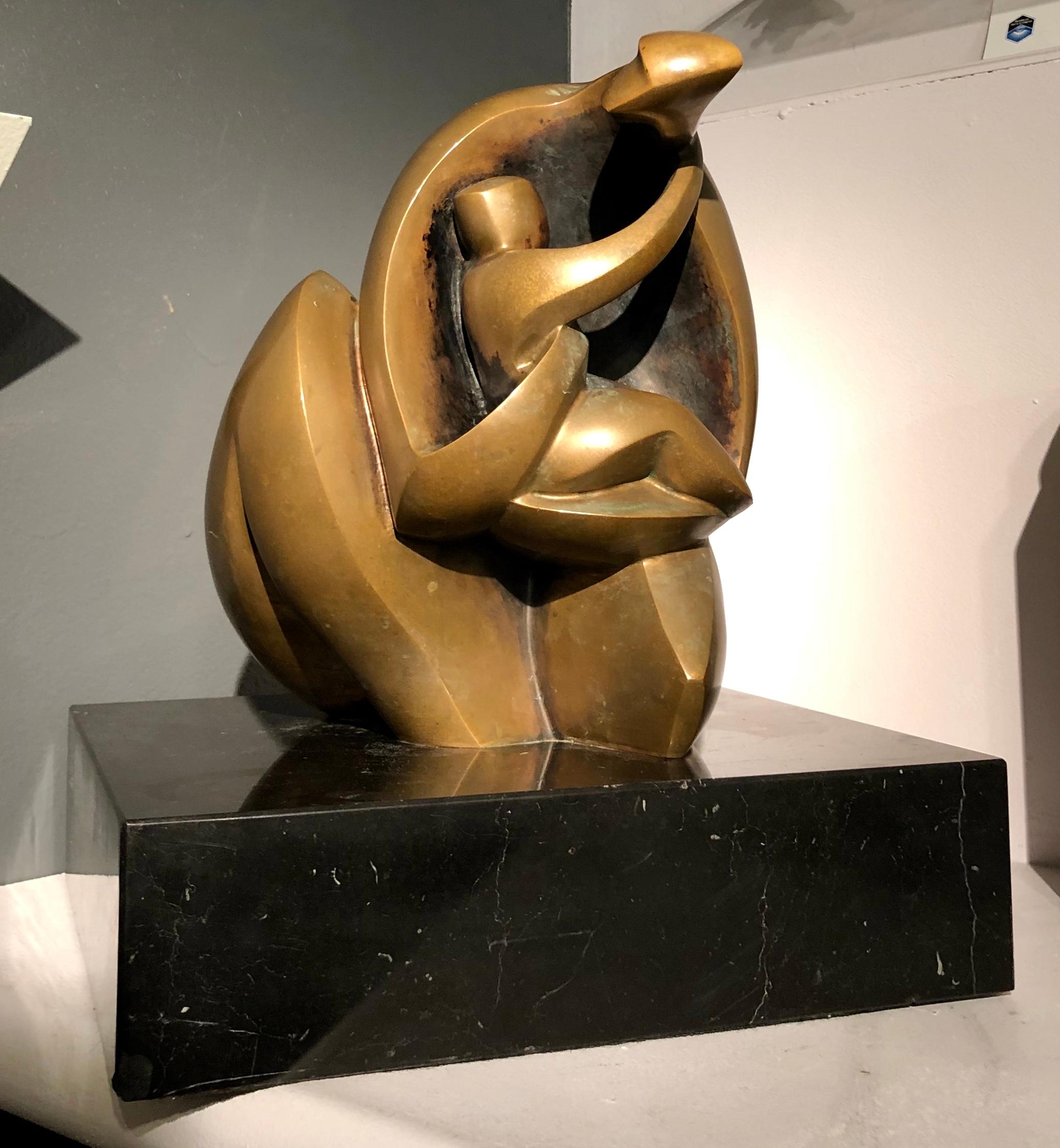 Lituanien « Mère et enfant », sculpture en bronze d'Isaac Kahn en vente