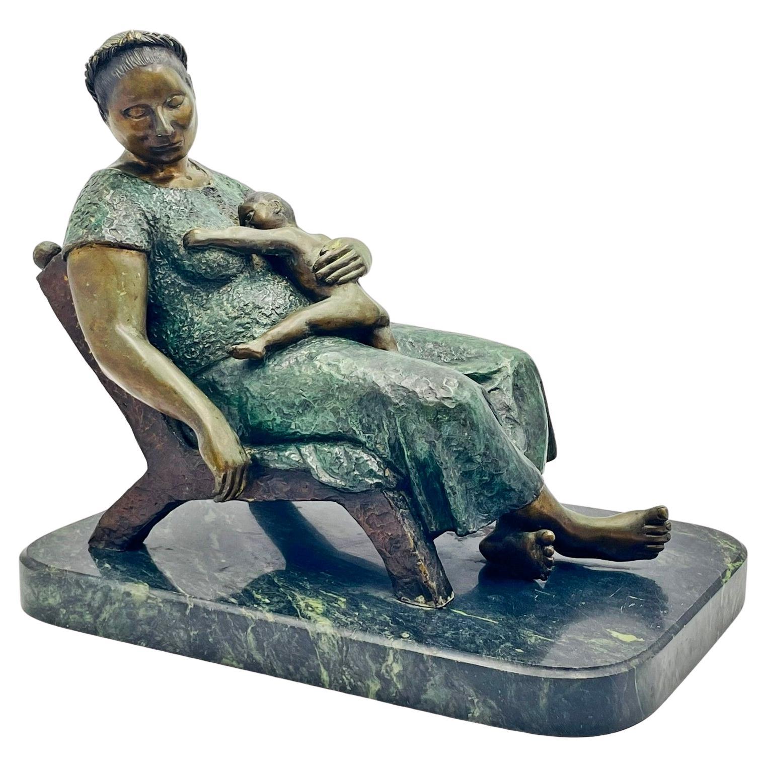 Mother and Child – Bronze Sculpture by Martin González Perez, Signed 
Numbered For Sale