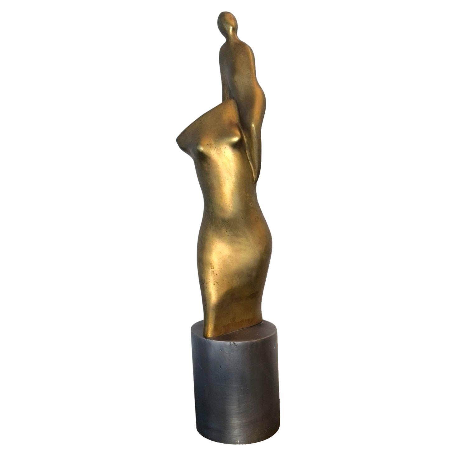 Mother and Child Bronze Sculpture - Unique Piece