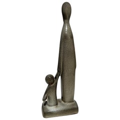 Mother and Child Ceramic Sculpture by Howard Pierce