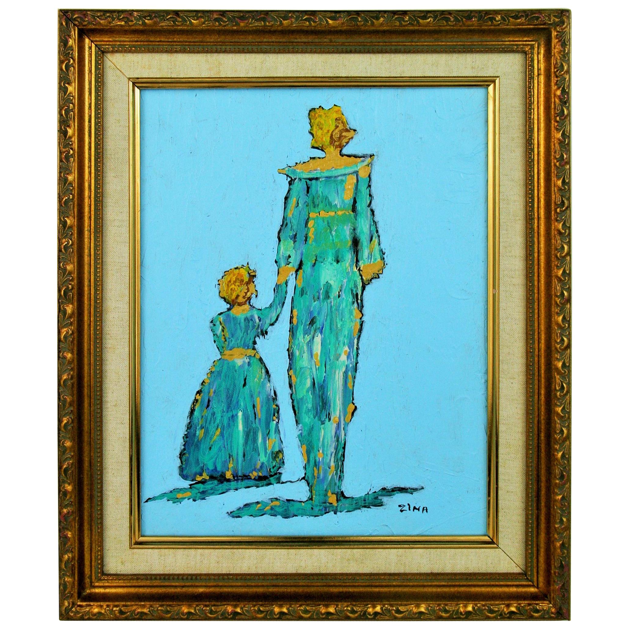 Spanish Painting Saint John The Baptist Holding the Christ Child at 1stDibs