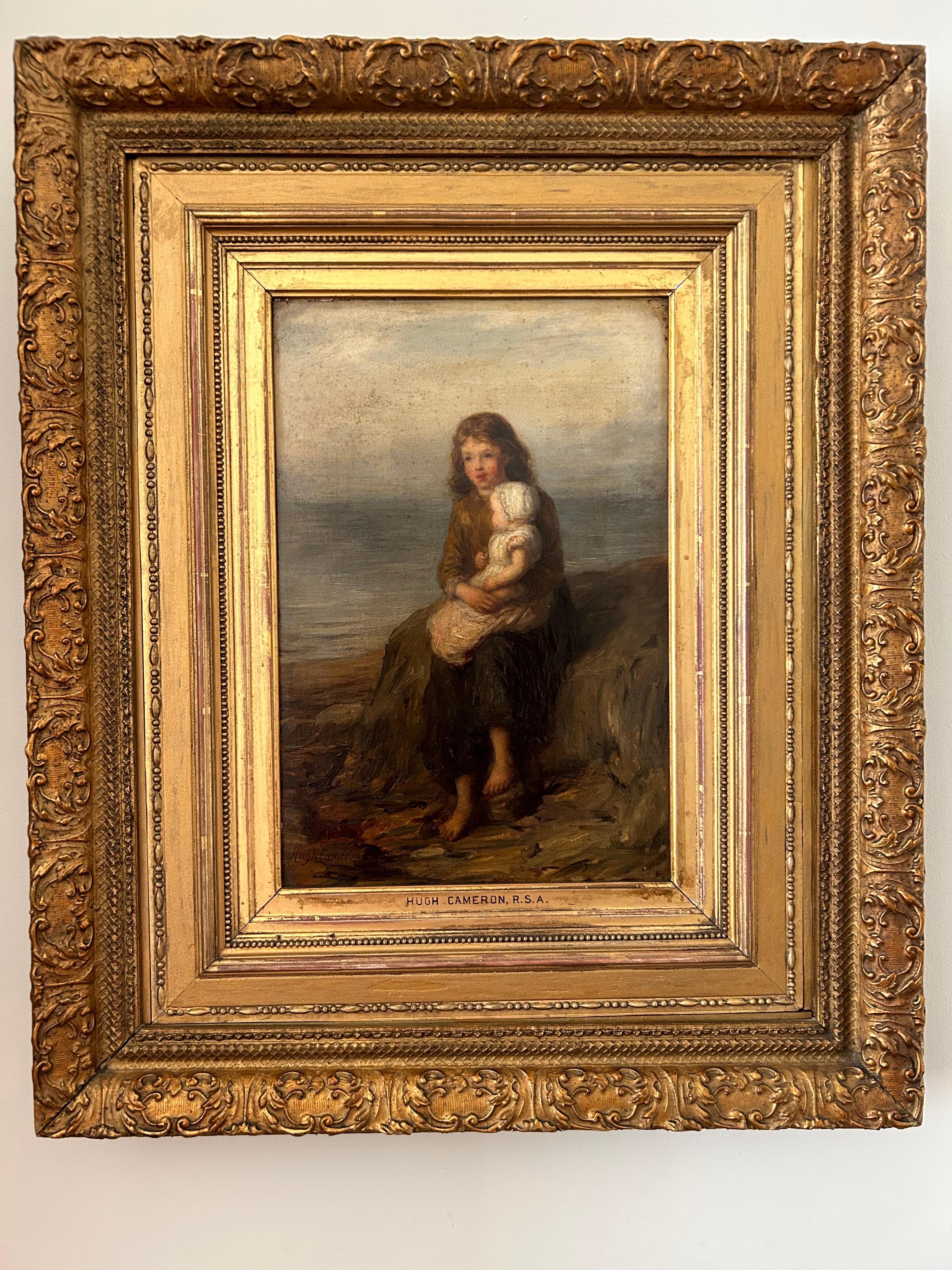 Mère et enfant, Hugh Cameron, écossais, 1835-1918, huile sur toile en vente 5