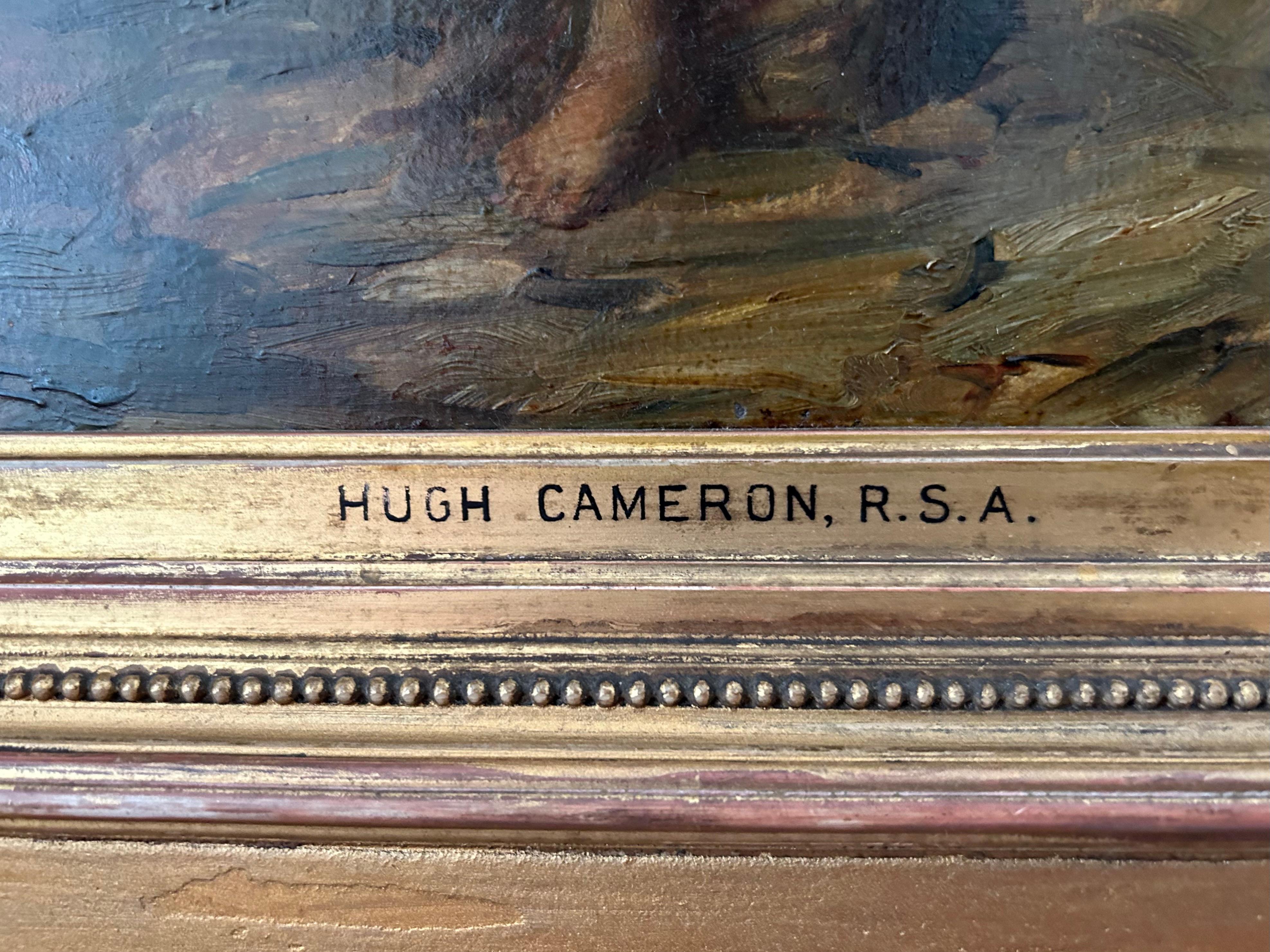XIXe siècle Mère et enfant, Hugh Cameron, écossais, 1835-1918, huile sur toile en vente