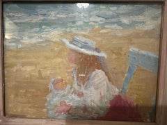 Mutter und Kind am Strand" von Deidre Daines (geb. 1950)