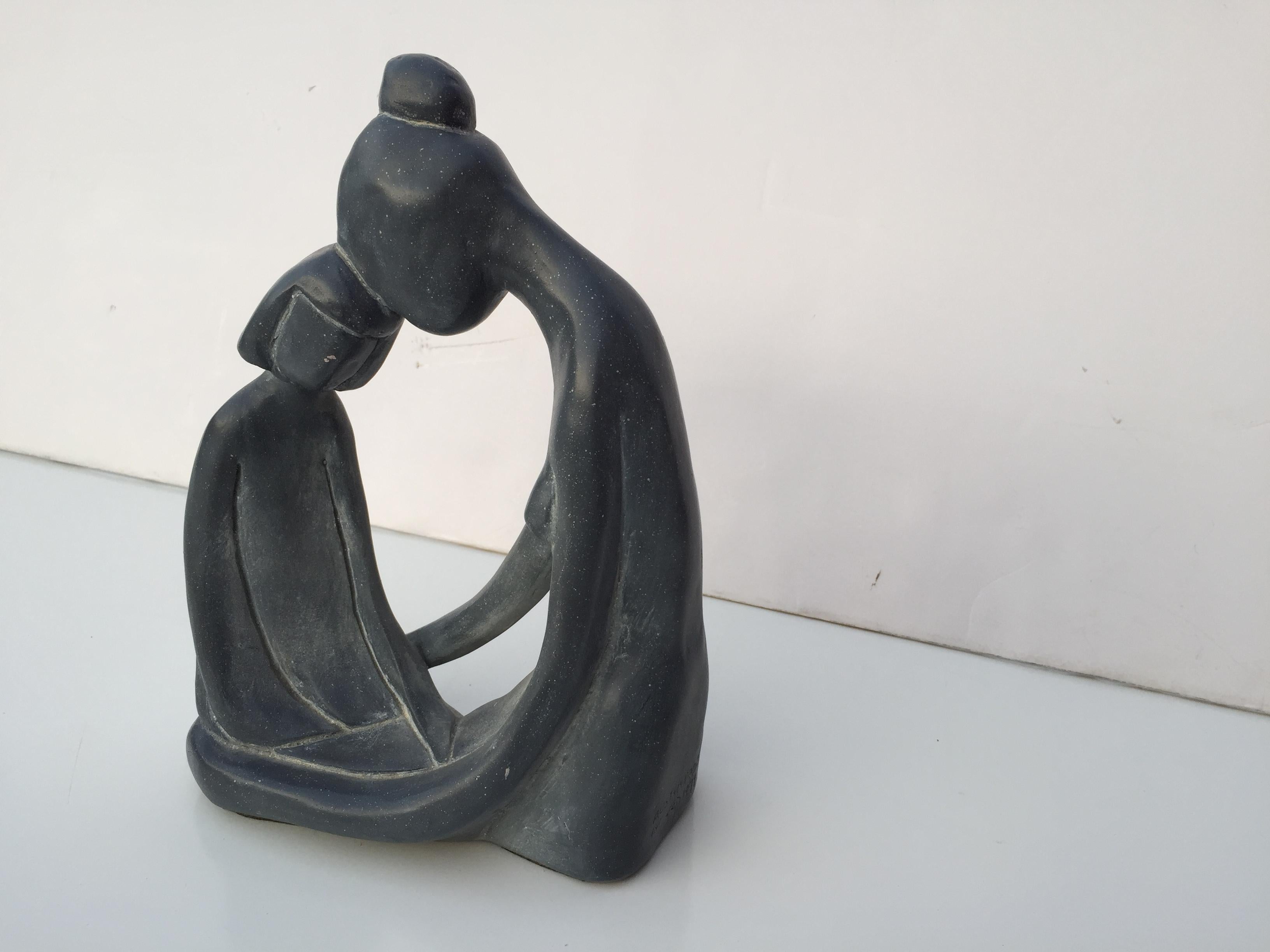 Mid-Century Modern Mother and Child Sculpture For Sale