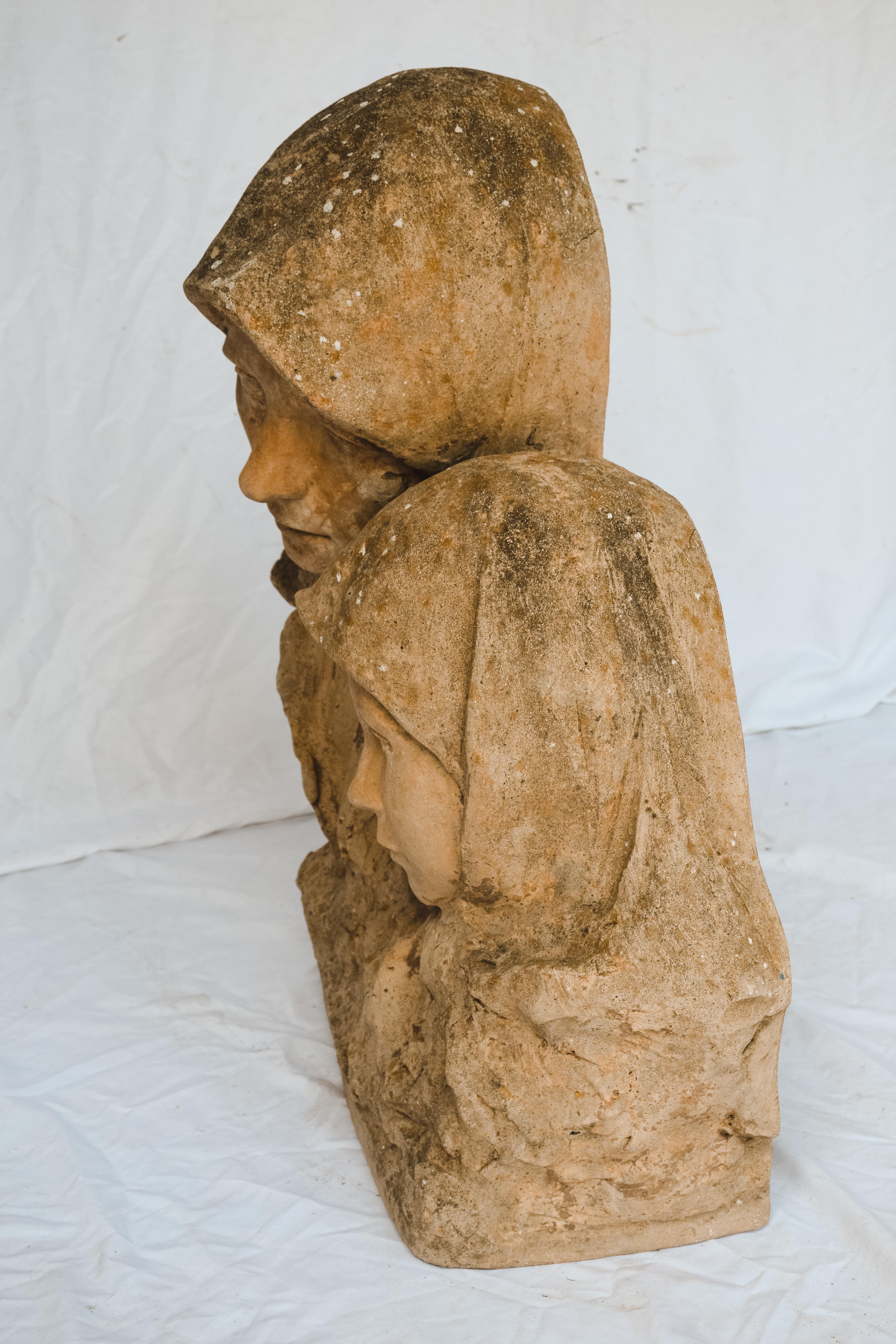 Stone Mother and Child Statue For Sale