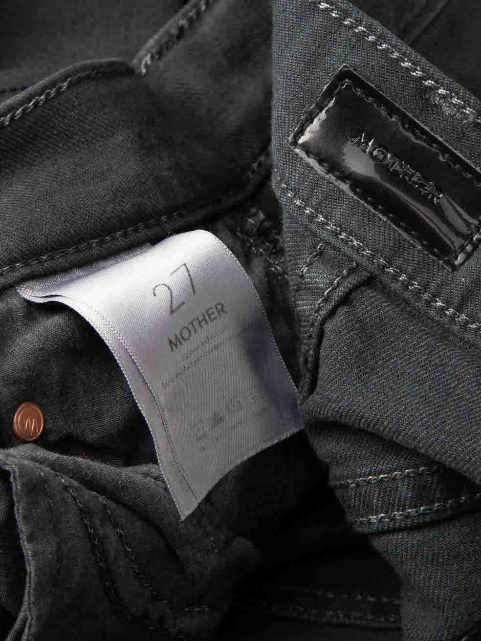 Mother Black High-Rise Raw Edge Cropped Jeans Taille S Excellent état - En vente à London, GB