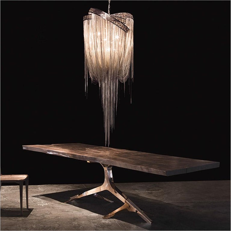 Mother Chandelier with Filigree Band 'Stainless Steel' by Hudson For