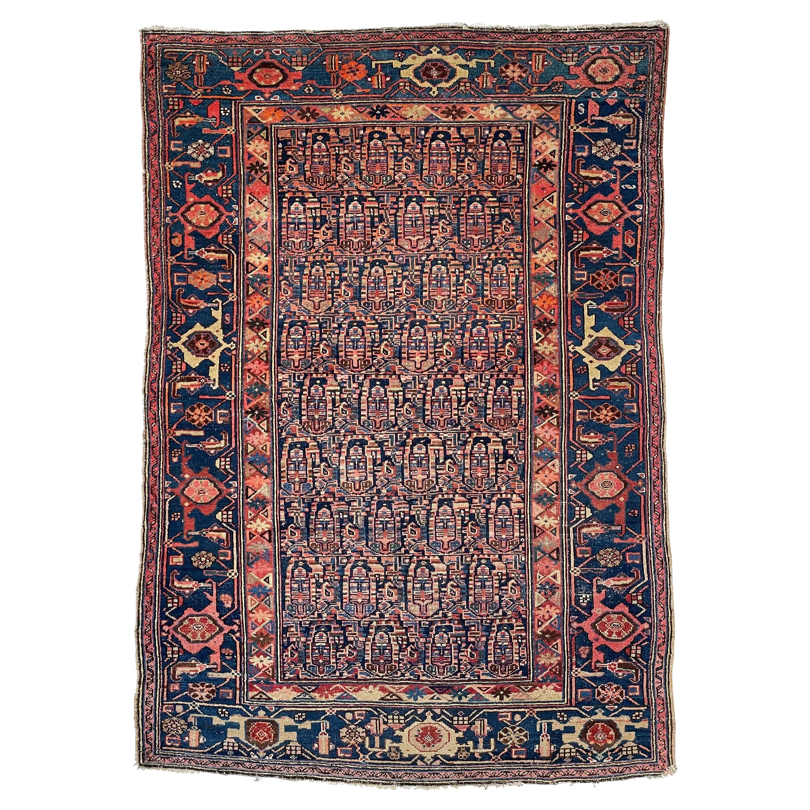 Tapis ancien Malayer du village de Boteh, mère-enfant en vente