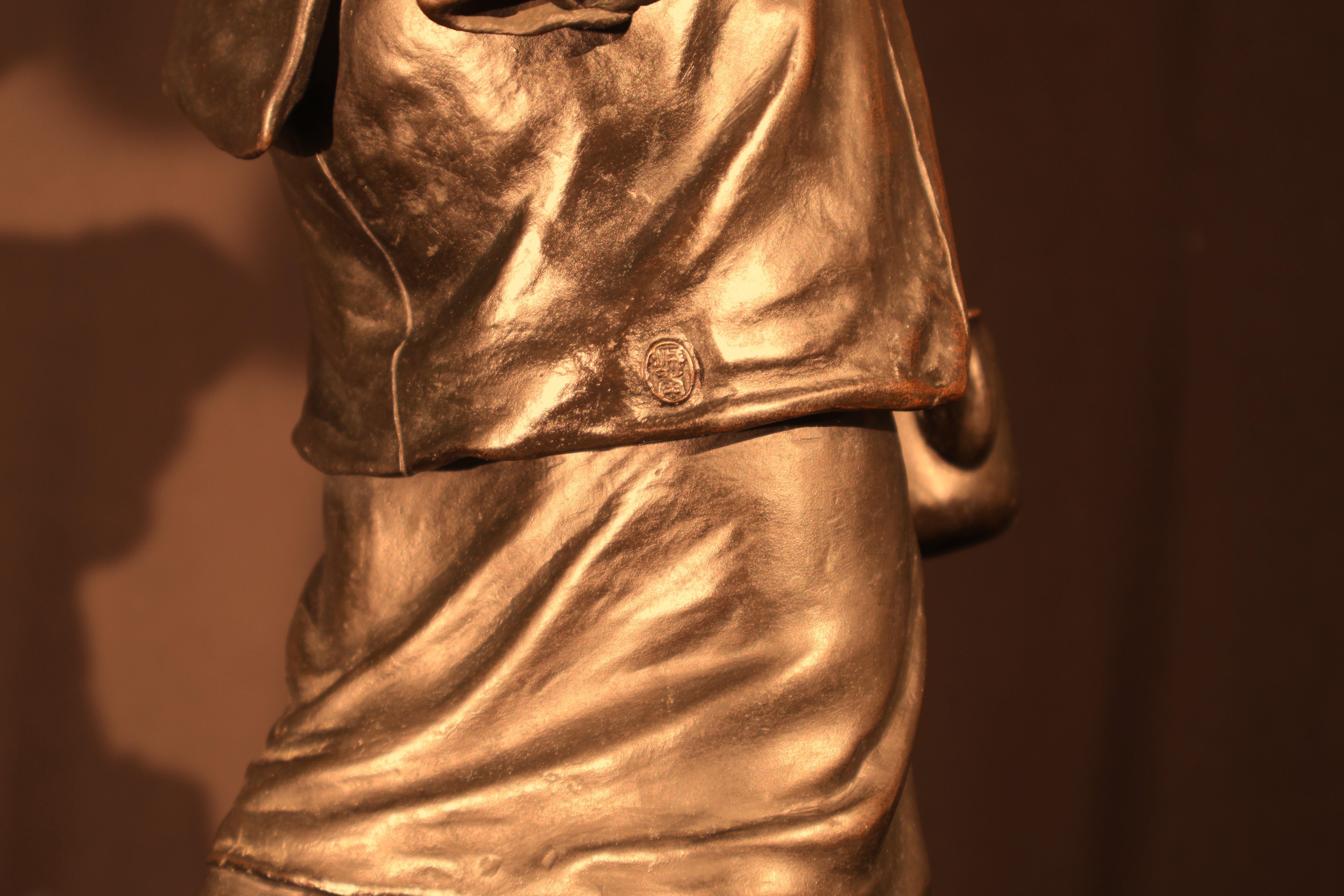Giapponese Mother & Child - Bronzo giapponese del periodo Meiji in vendita