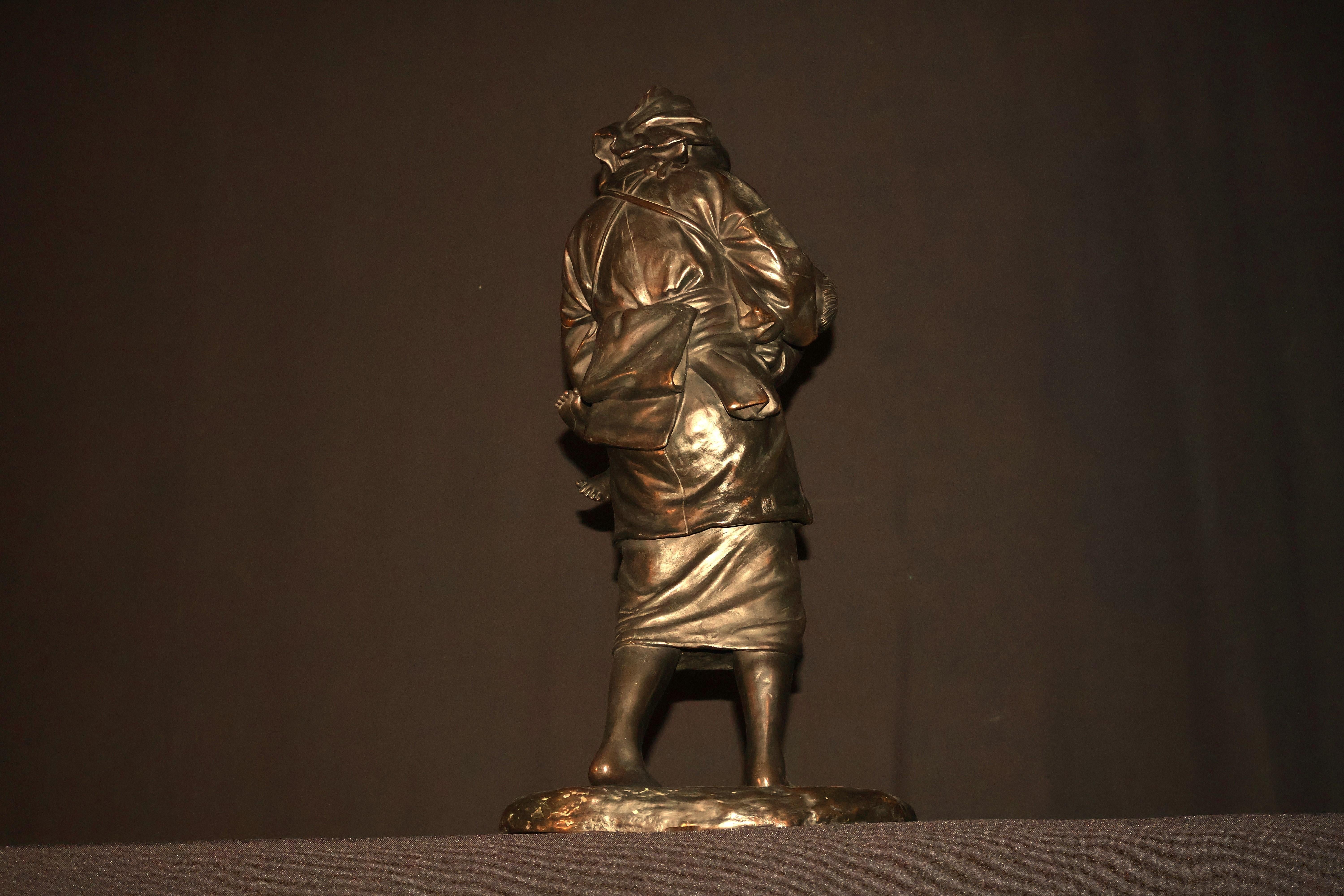 Mother & Child - Bronzo giapponese del periodo Meiji in vendita 11