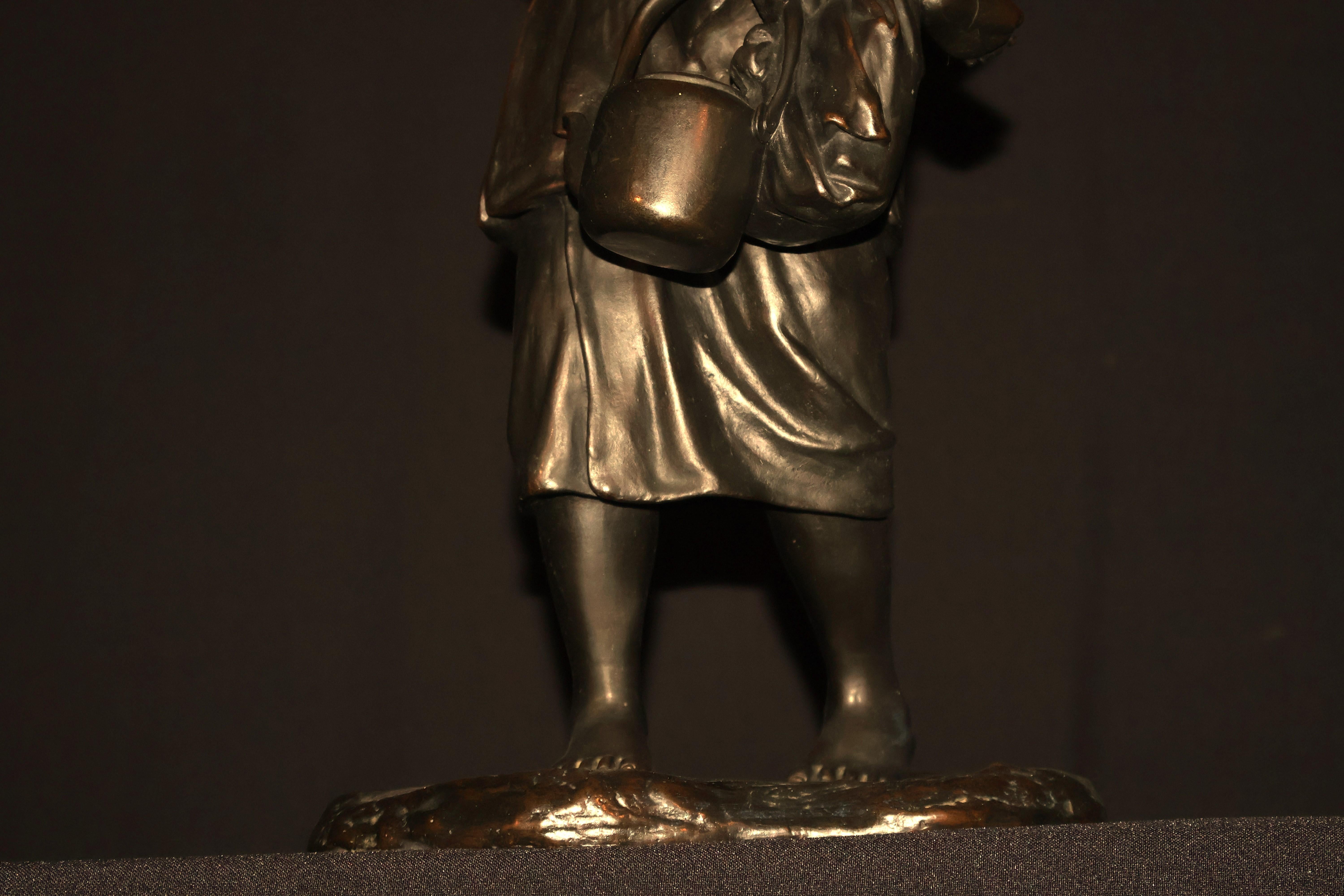 Mother & Child - Bronzo giapponese del periodo Meiji in vendita 2