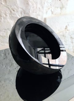 'Mother Creation' Lava Black Glass Art Object