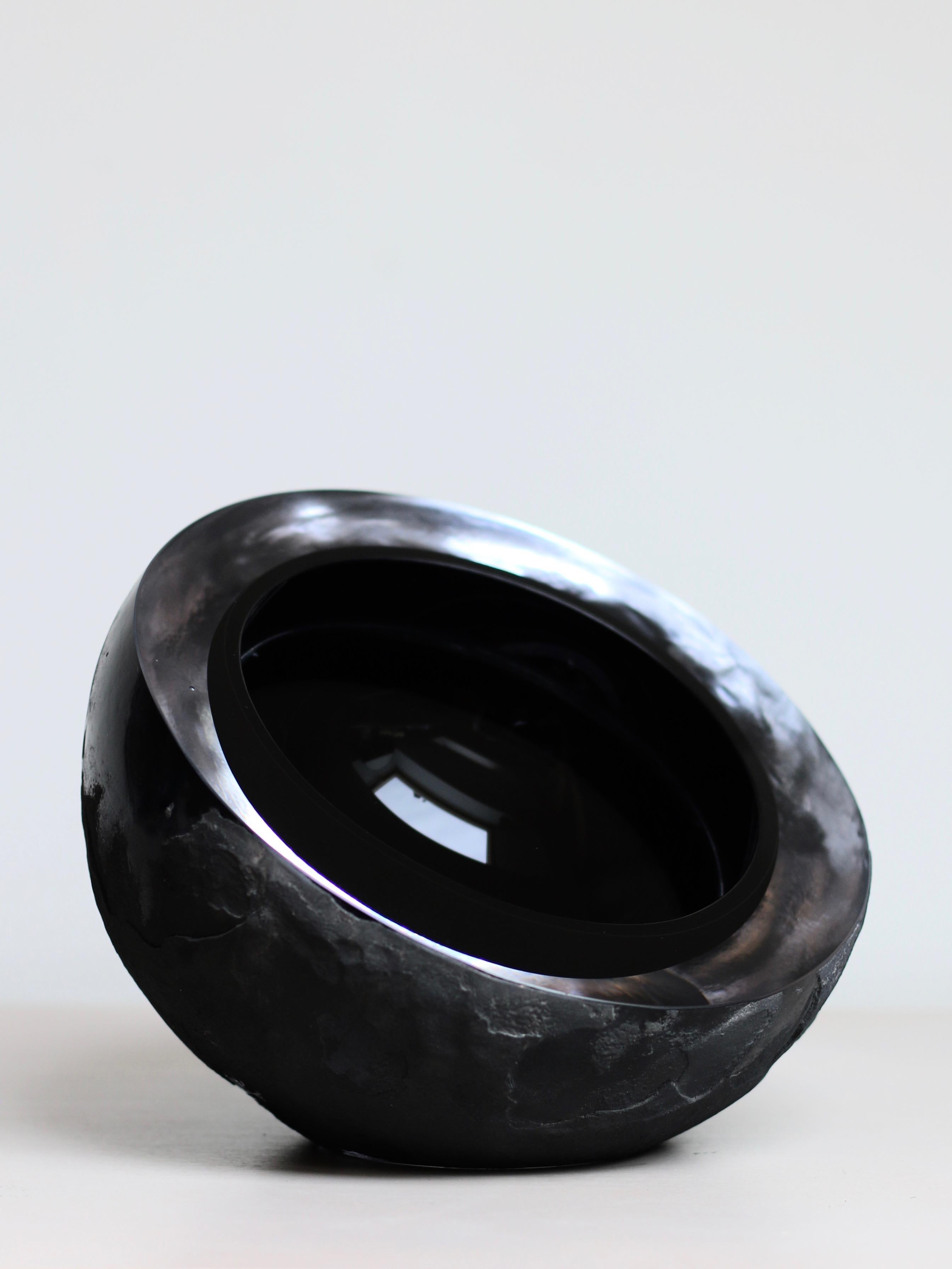 'Mother Creation' Lava Black Glass Art Object  In Excellent Condition For Sale In Riga, LV