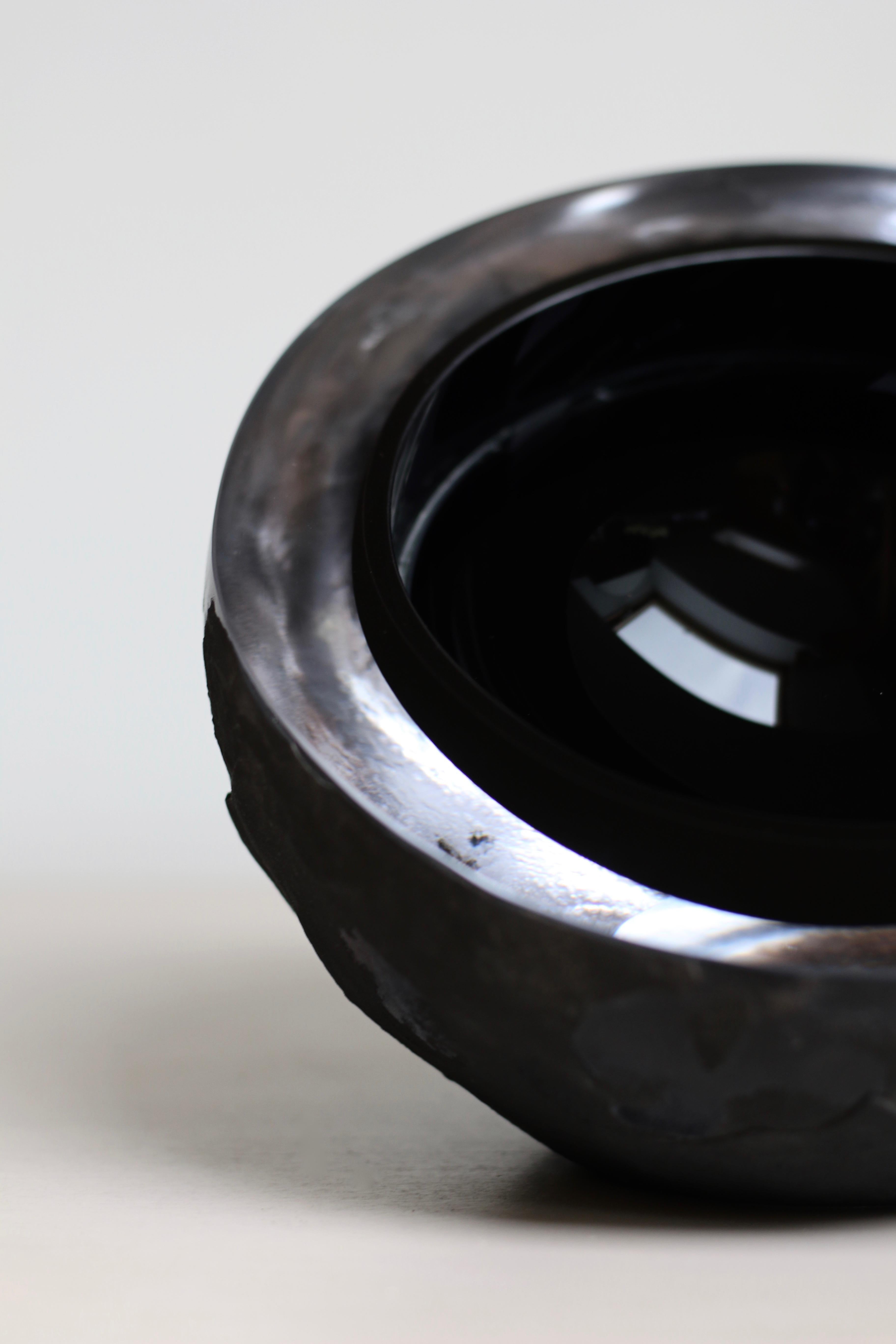 Contemporary 'Mother Creation' Lava Black Glass Art Object  For Sale