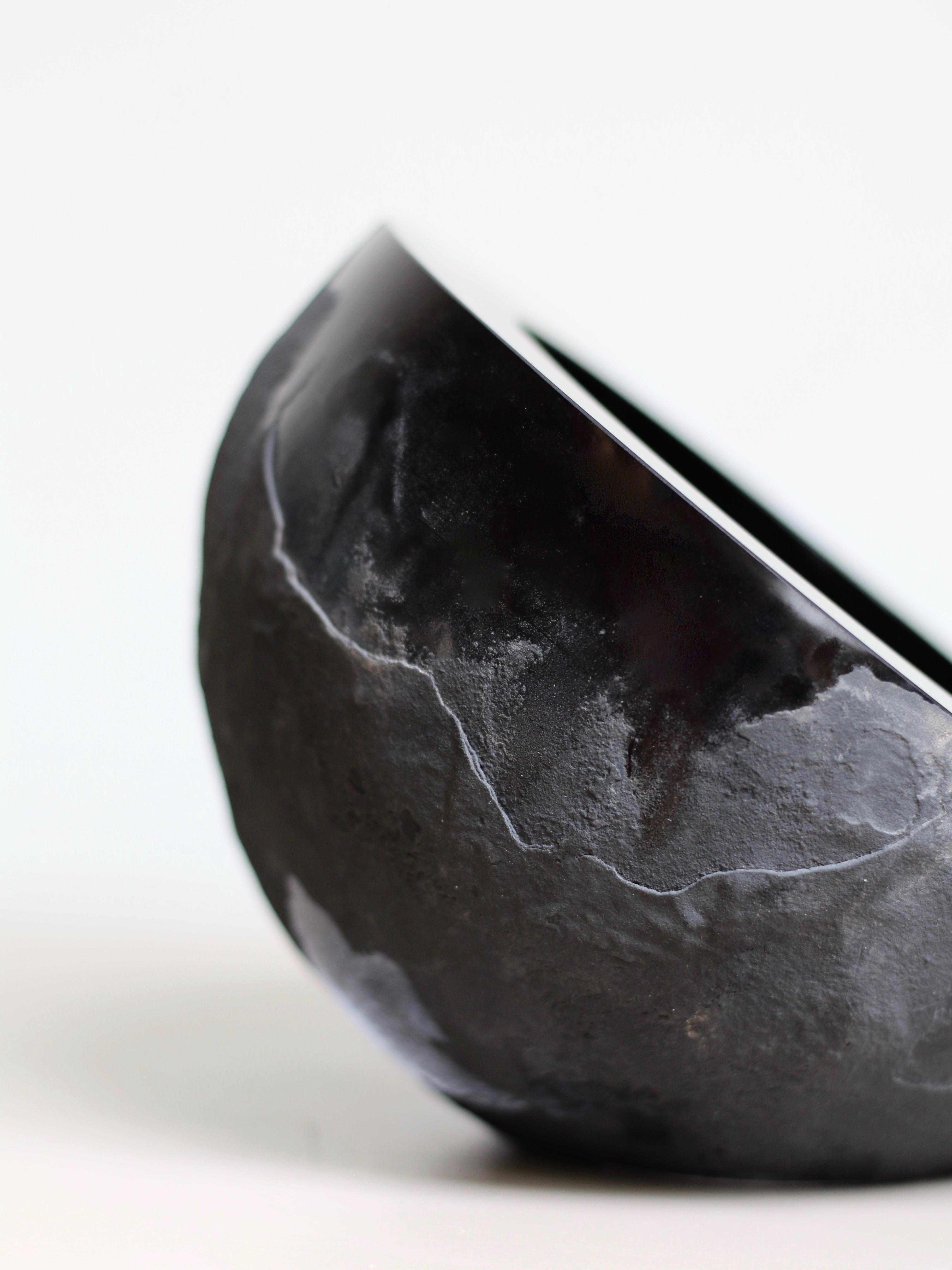 'Mother Creation' Lava Black Glass Art Object  For Sale 1