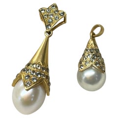 Mother & Daughter 'Blossom' Freshwater Pearl & Sapphire Pendants