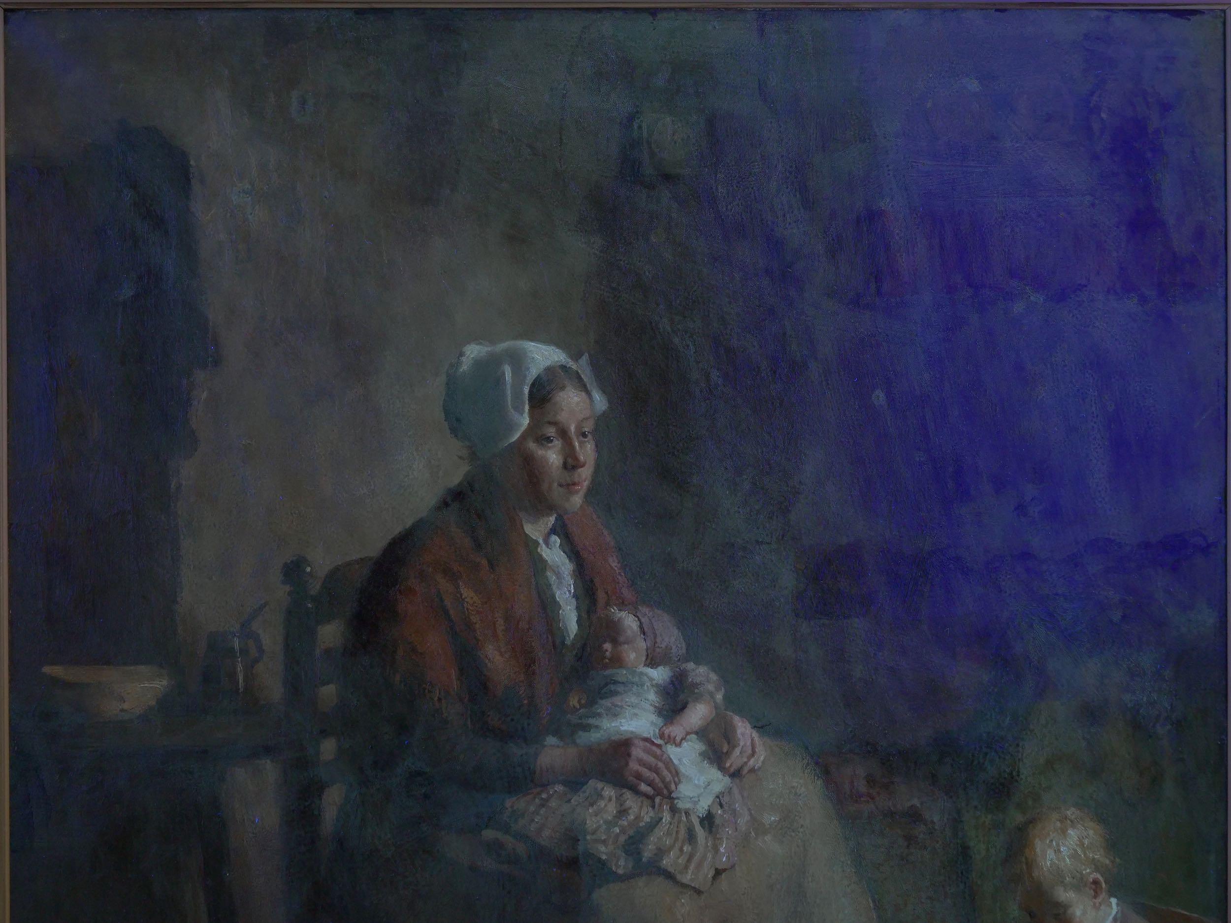 “Mother & Her Children” Interior Painting by Bernard de Hoog, 'Dutch' 10