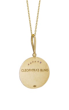 Mother Mary Radiance Necklace, 18 Karat Yellow Gold with Sapphire and Garnet