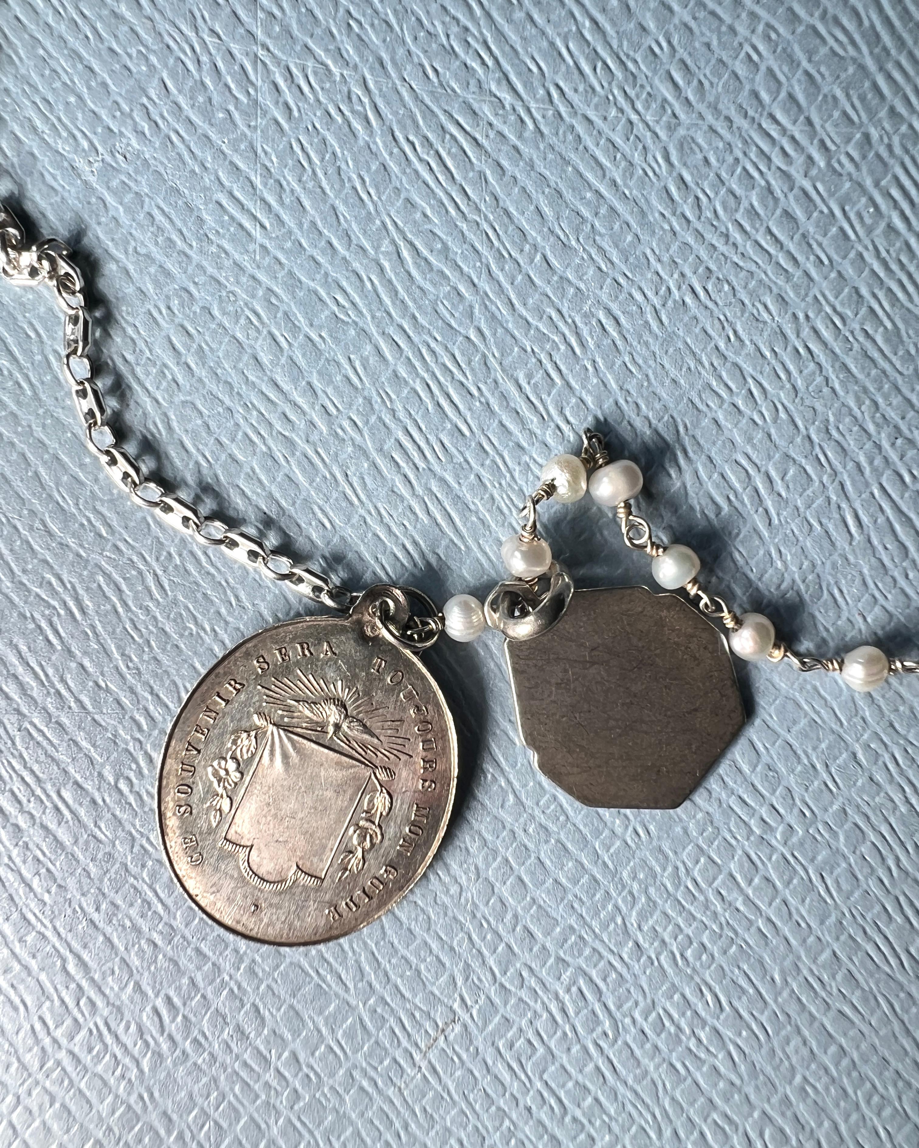 Mother Medal Chain Necklace Vintage 5
