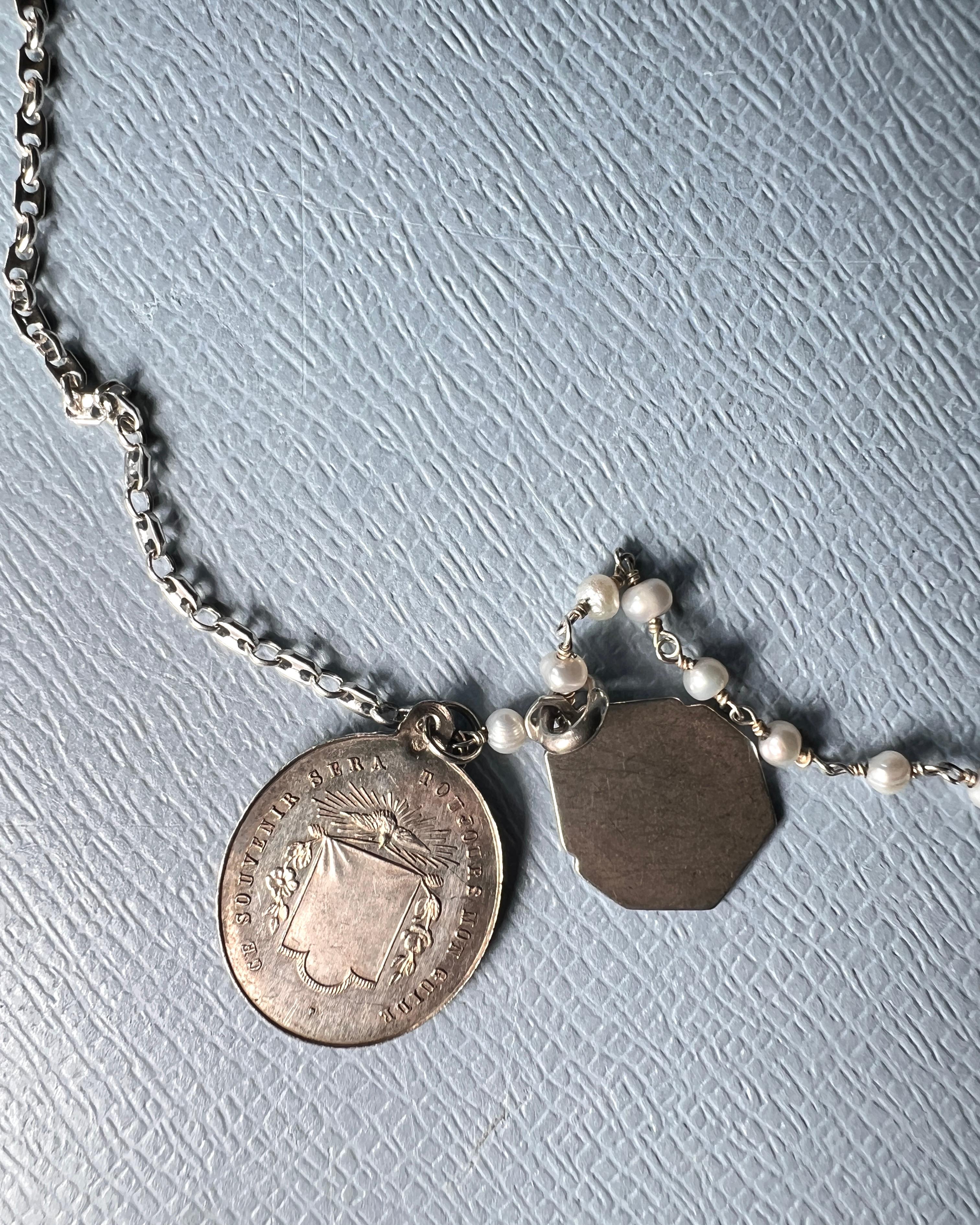 Mother Medal Chain Necklace Vintage 6