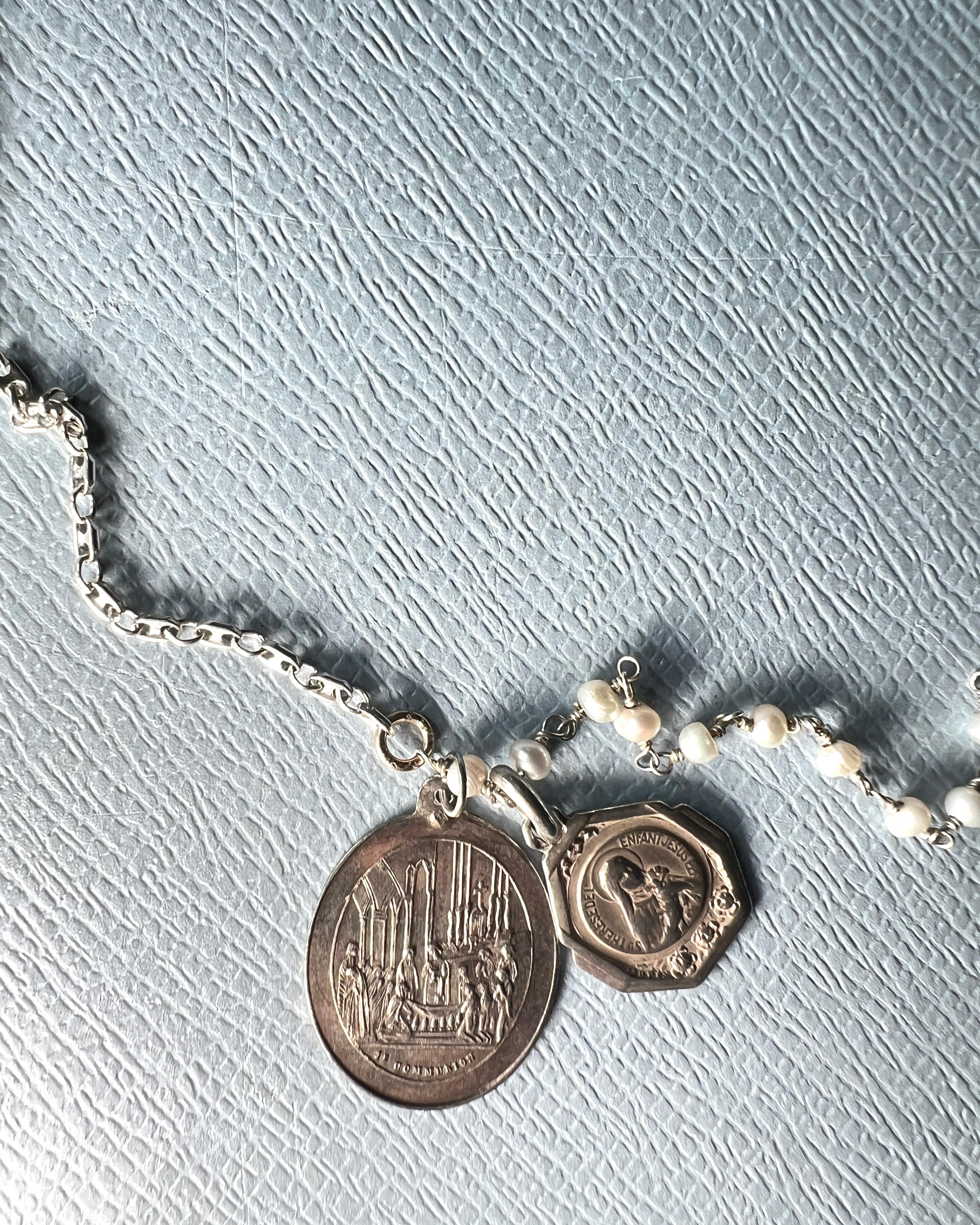 Mother Medal Chain Necklace Vintage 1