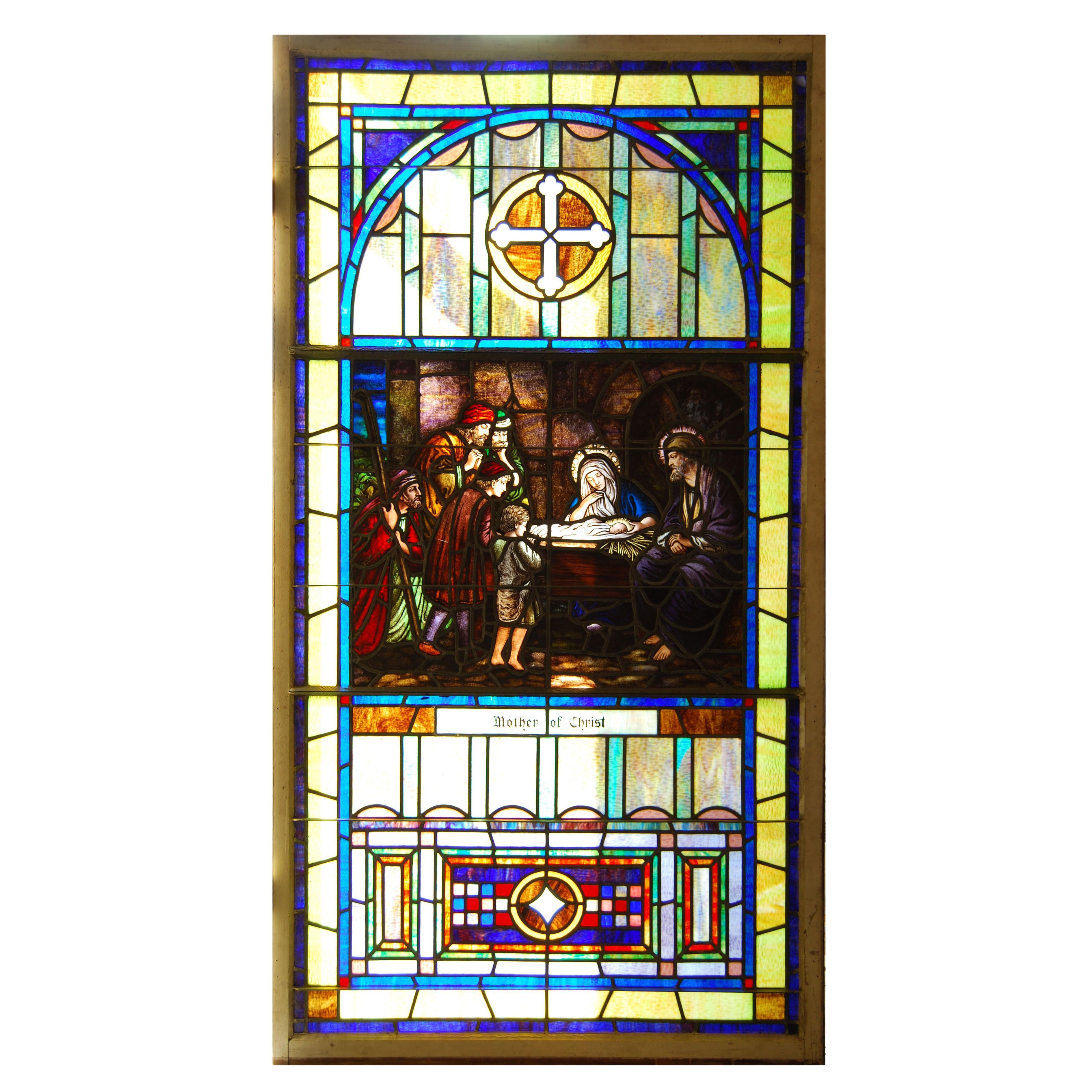 Late Victorian Jeweled Stained Glass Window at 1stDibs