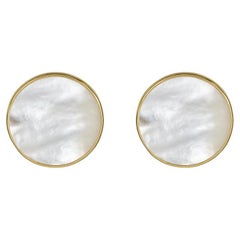 Perlmutt-Ohrringe aus 18 Karat Gold über Silber
