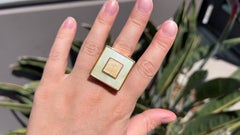 Mother of Pearl 18K Gold Plated Ring Italian Made