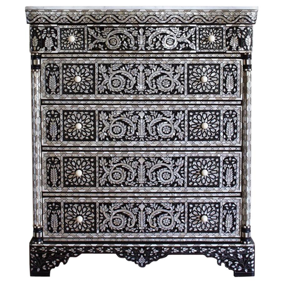 Mother Of Pearl 5 Drawer Chest Of Drawers For Sale At 1stdibs