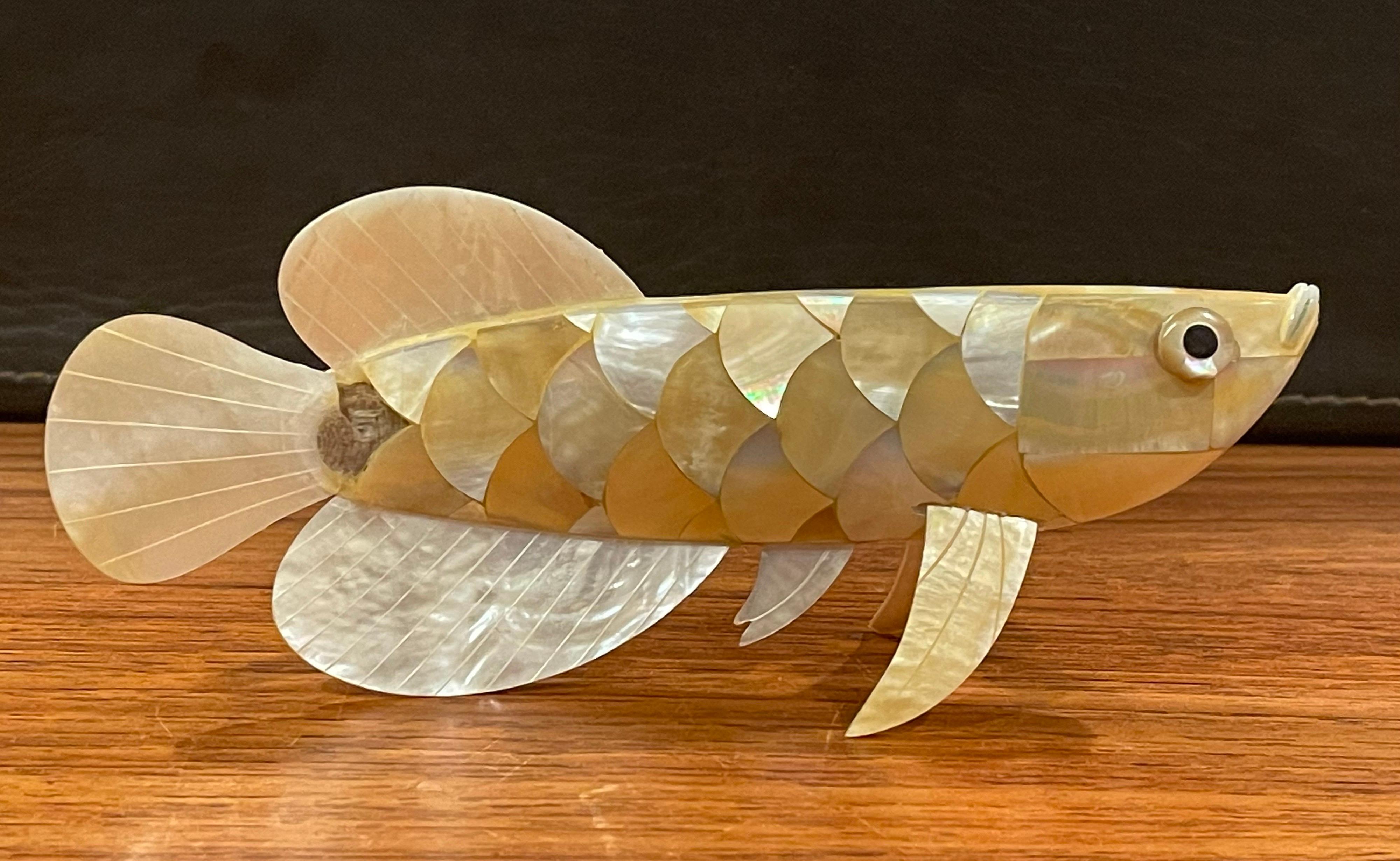 American Mother of Pearl / Abalone Shell Fish Sculpture For Sale