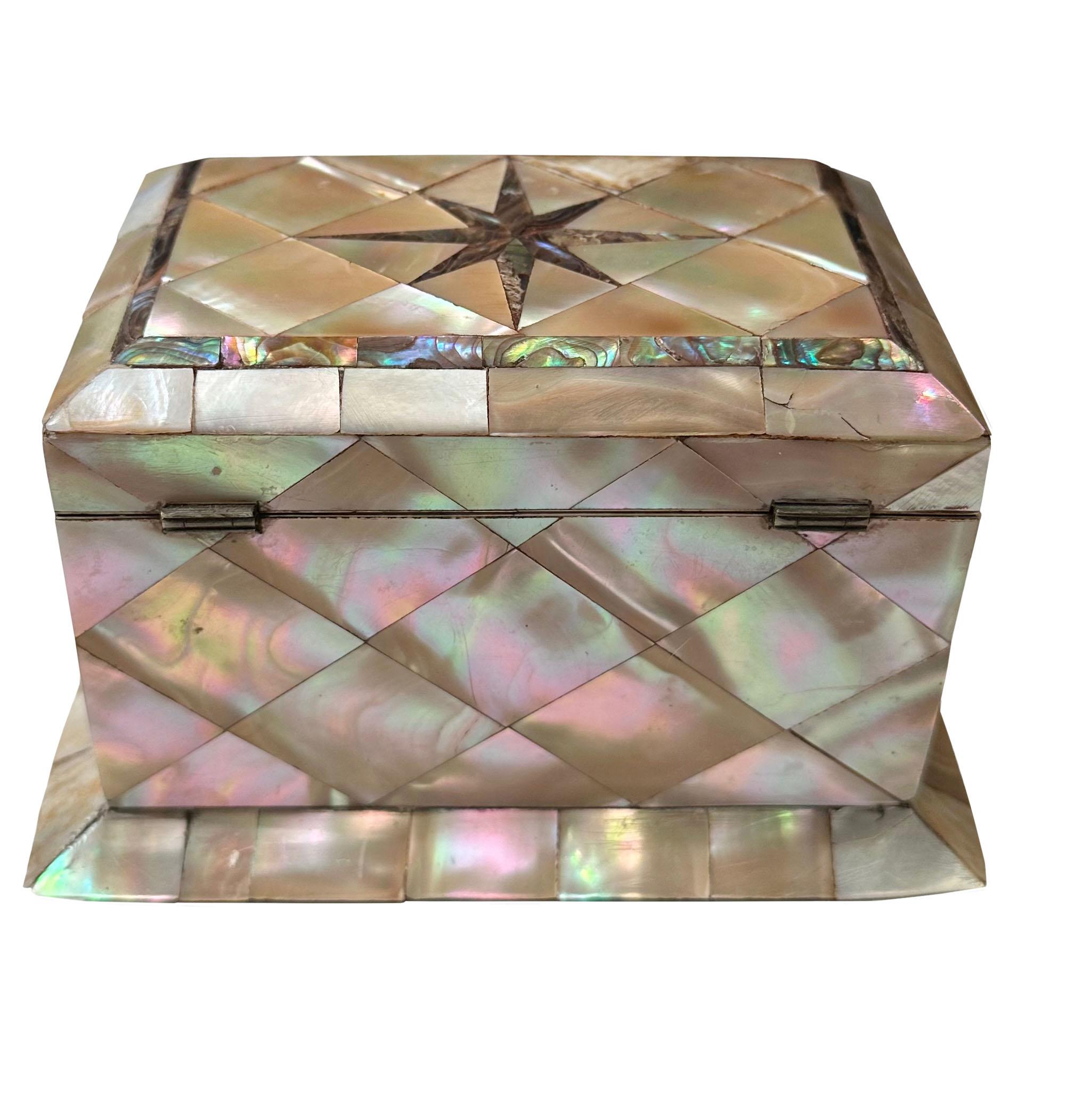 Mother Of Pearl And Abalone Tea Caddy For Sale 1
