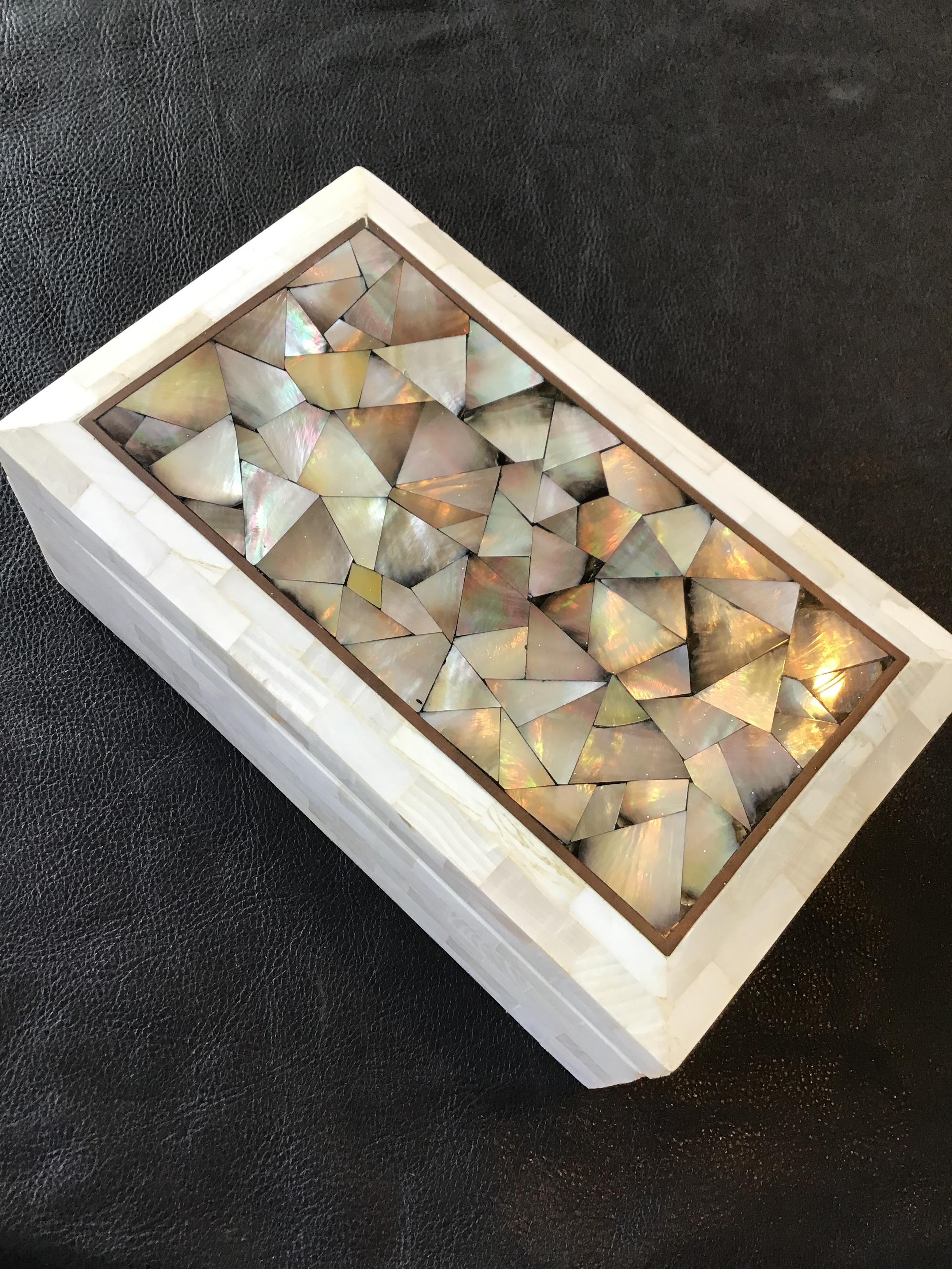 Mother of pearl and bone box.