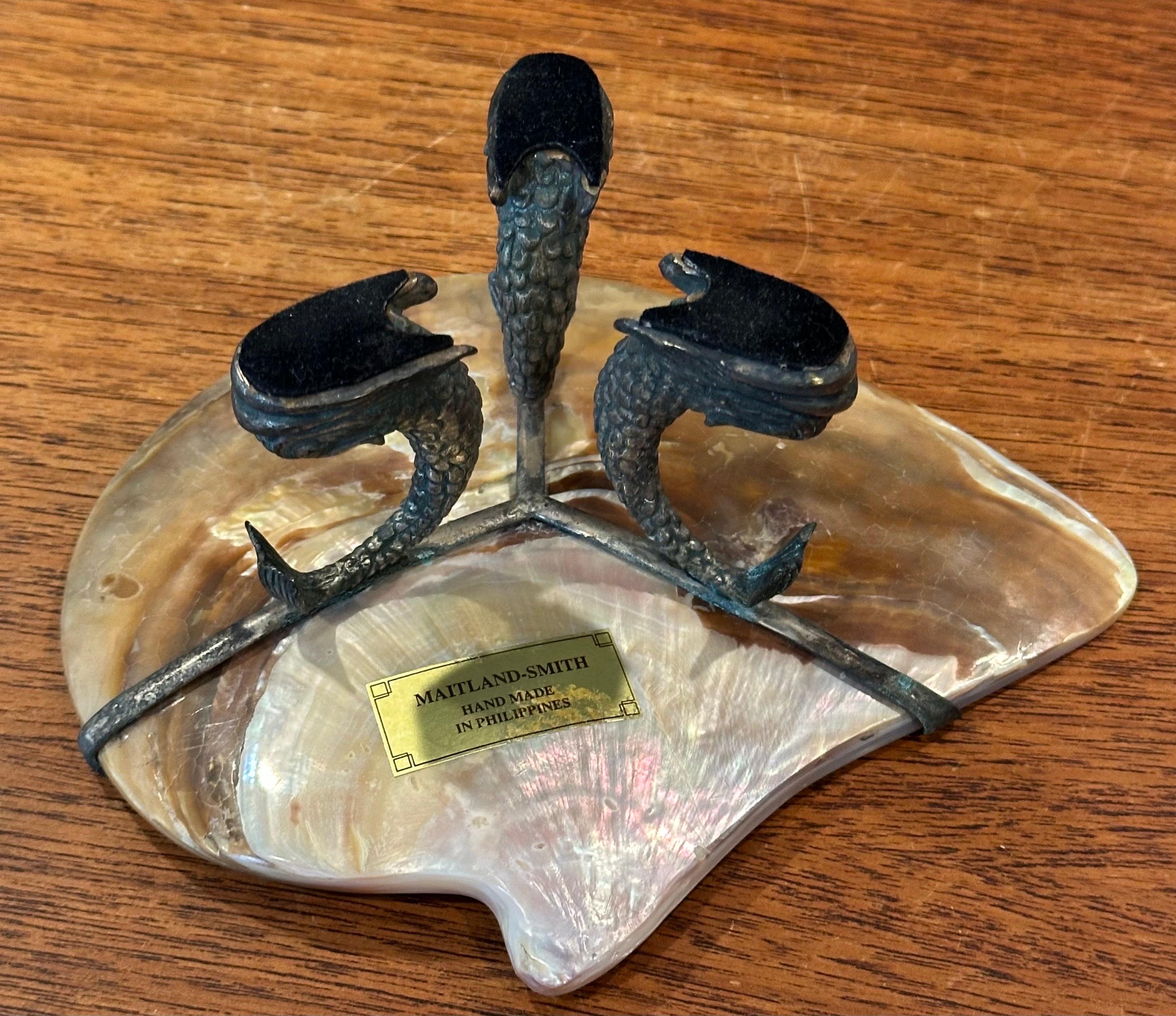 Plato para caviar de nácar y bronce de Maitland Smith en venta 6