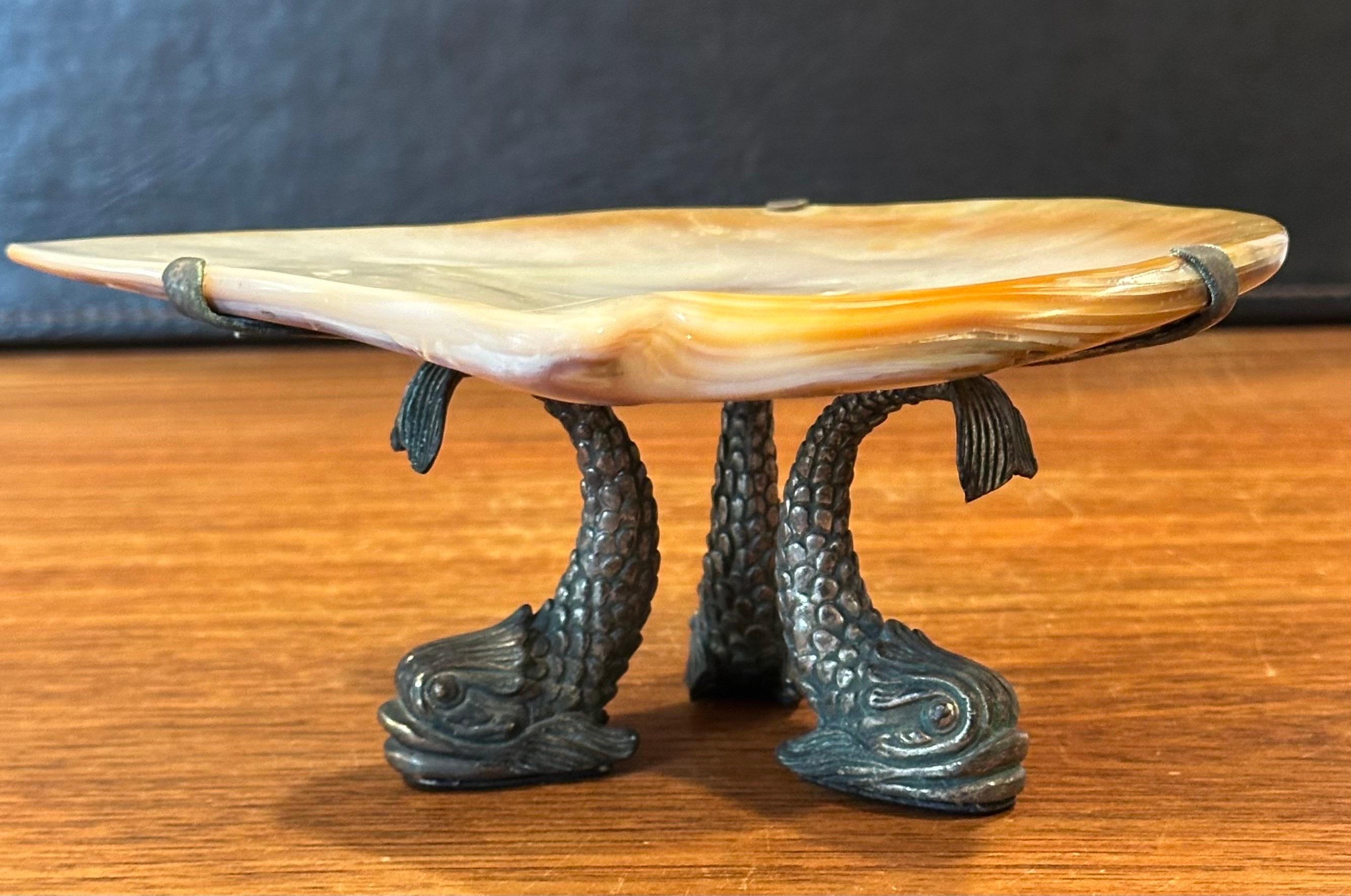 Plato para caviar de nácar y bronce de Maitland Smith en Bueno estado para la venta en San Diego, CA