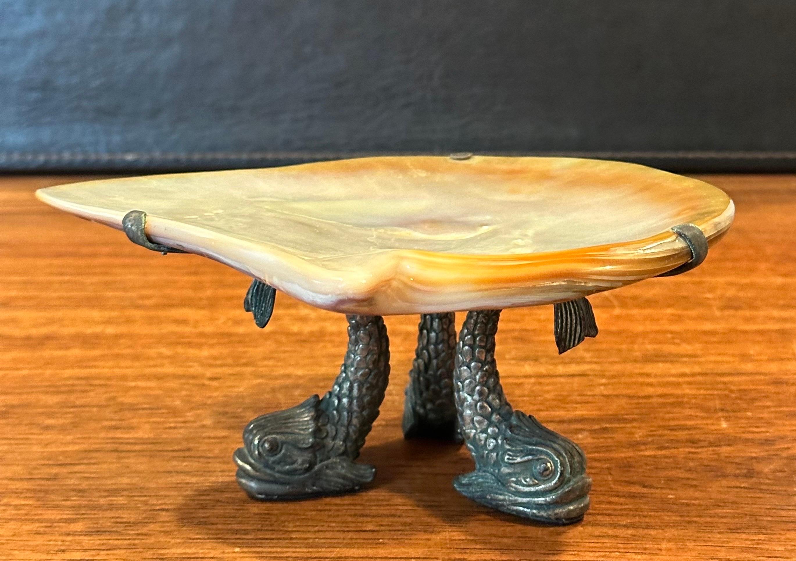 Plato para caviar de nácar y bronce de Maitland Smith Bronce en venta