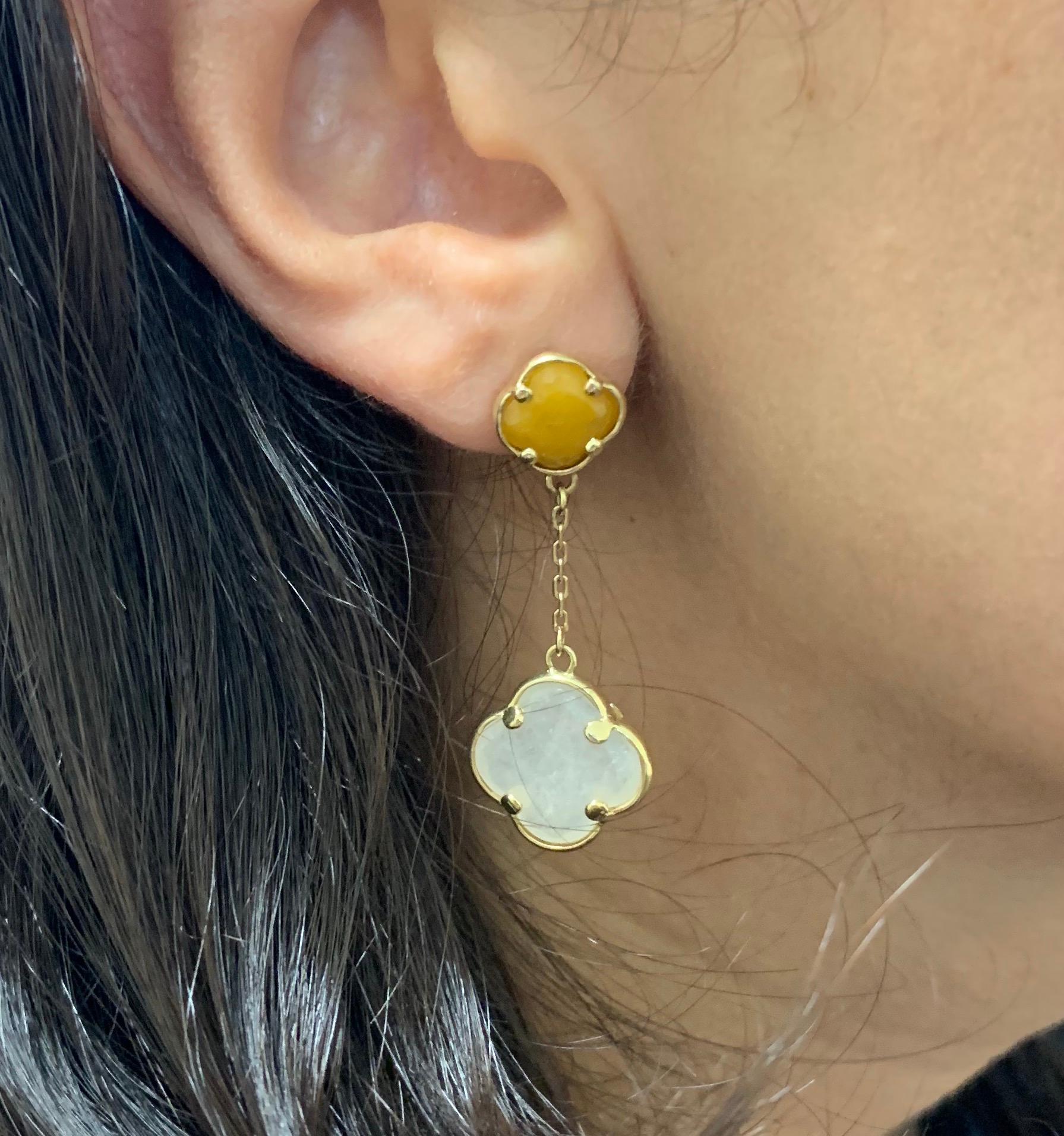 Material: 14k Yellow Gold
Center Stone Details: 2 Clover Mother of Pearl and Citrine Stones

Fine one-of-a-kind craftsmanship meets incredible quality in this breathtaking piece of jewelry.

All Alberto pieces are made in the U.S.A. and come with a