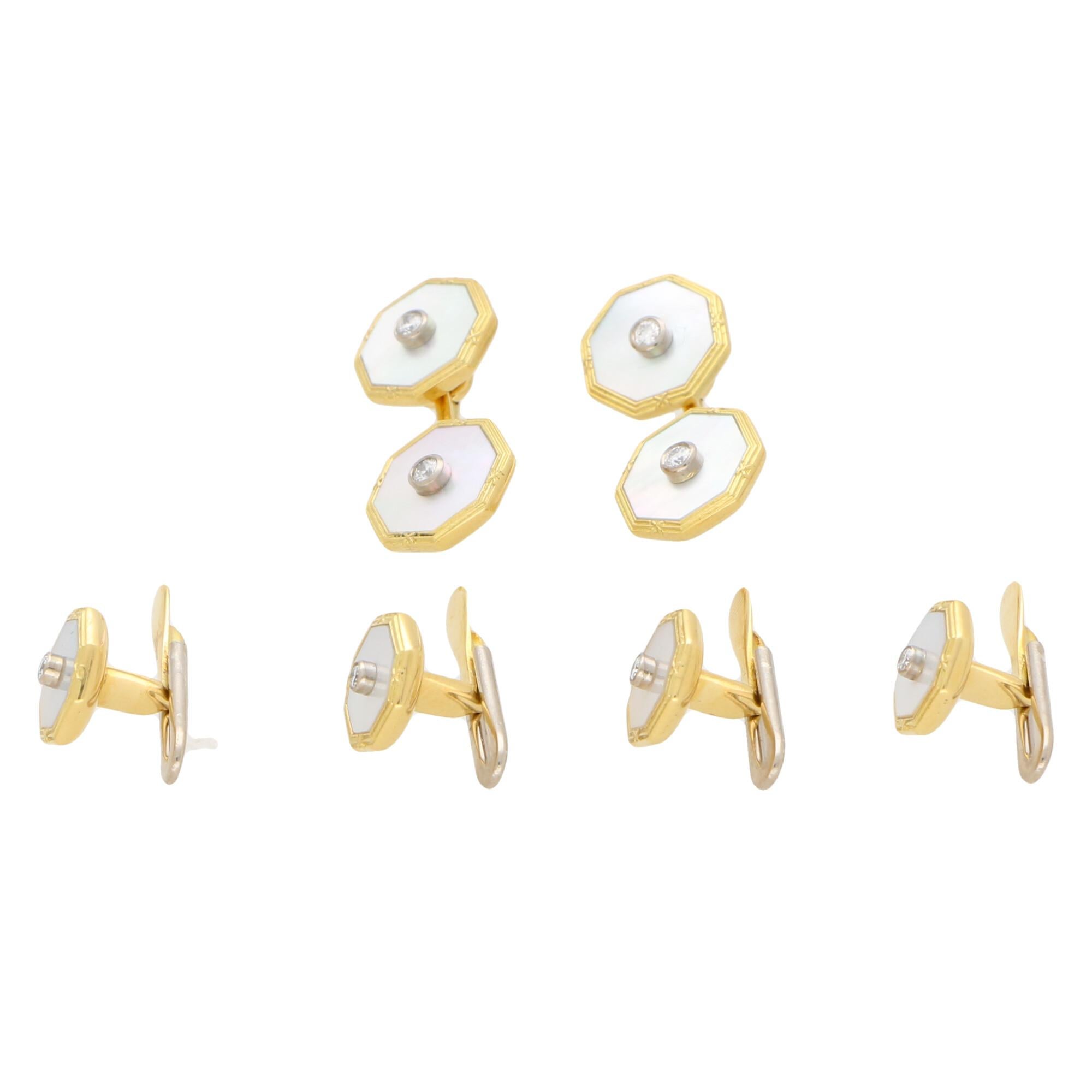 mother of pearl tuxedo studs