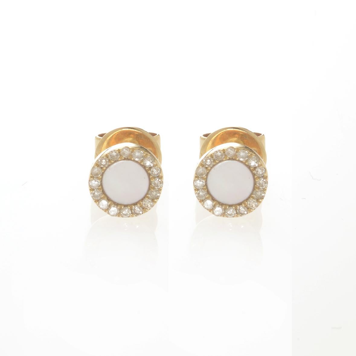 mother of pearl and diamond earrings