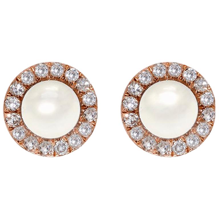 Mother-of-Pearl and Diamond Earrings For Sale