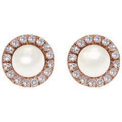 Mother-of-Pearl and Diamond Earrings