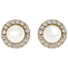 Mother-of-Pearl and Diamond Earrings
