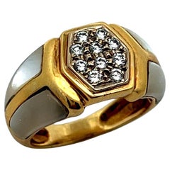 Mother of Pearl and Diamond Ring